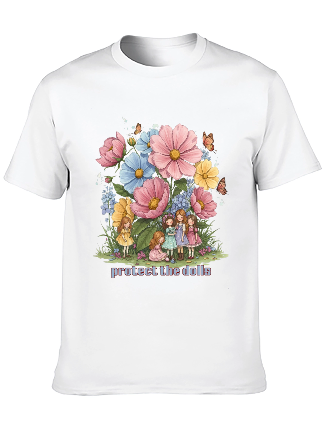 Black Protect the Dolls Graphic Tee - Black Cotton Blend view 10