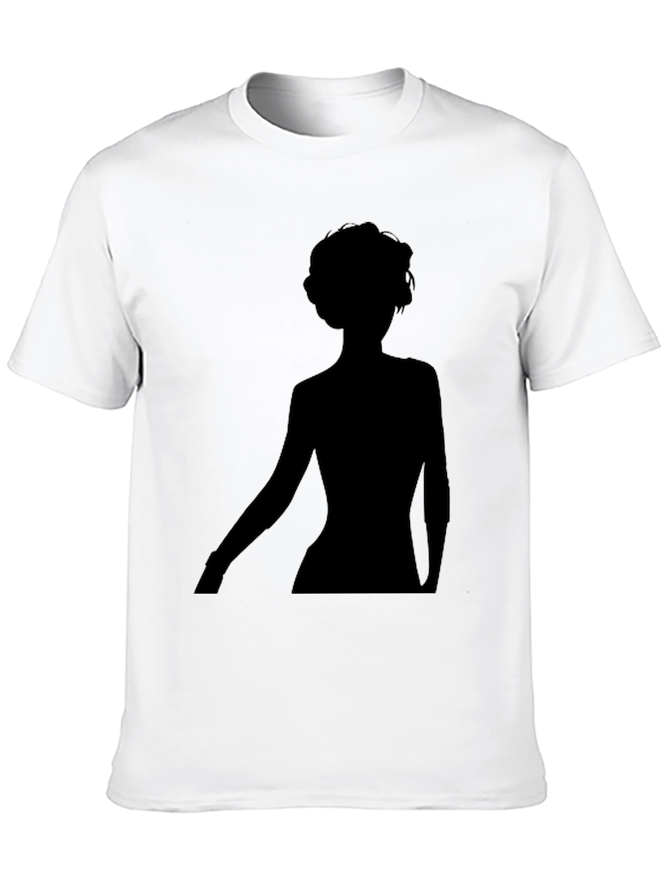 Black Silhouette Woman Black T-Shirt - Modern Casual Tee view 10
