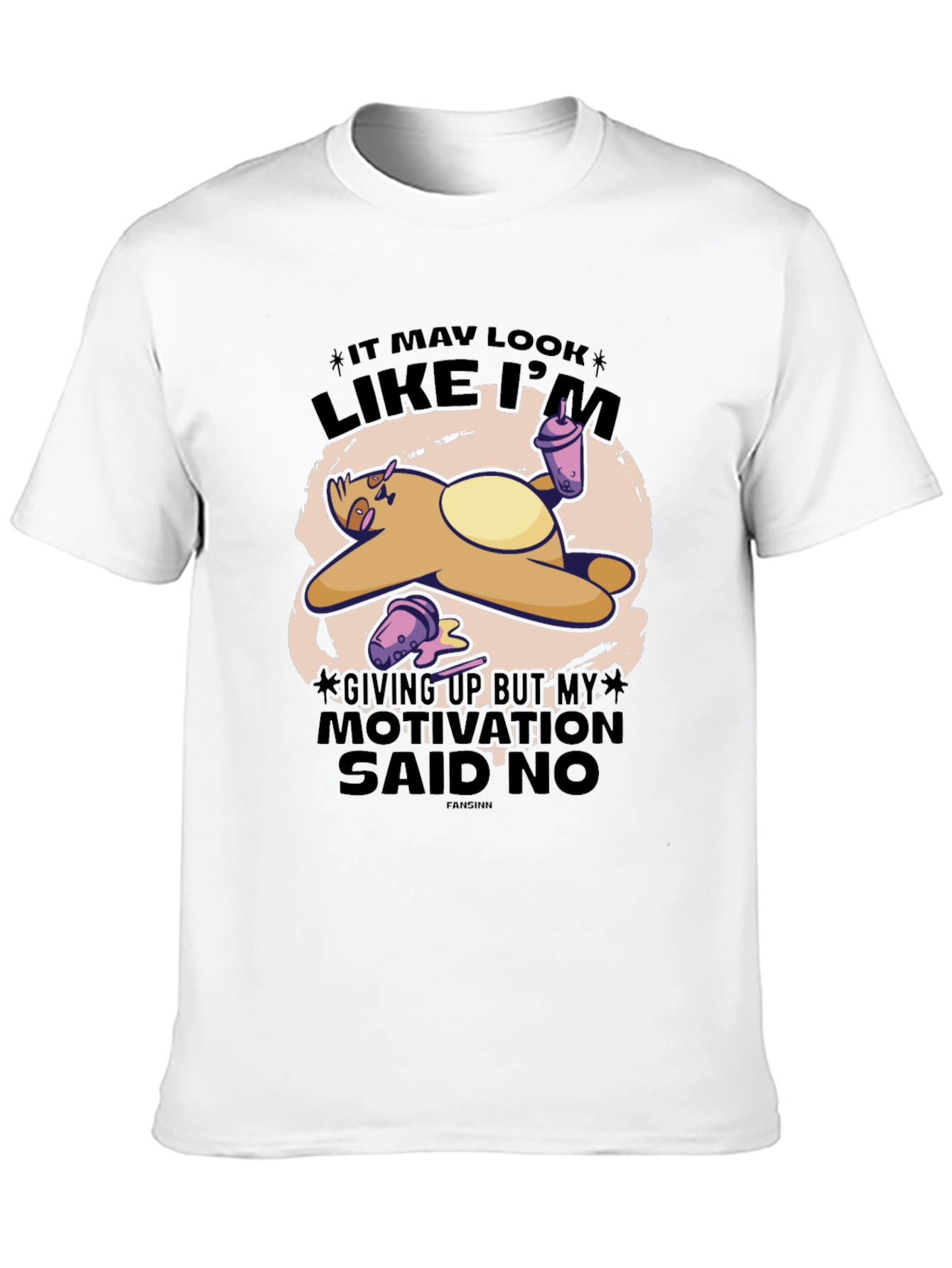 Black Funny Sloth Motivation T-Shirt view 10