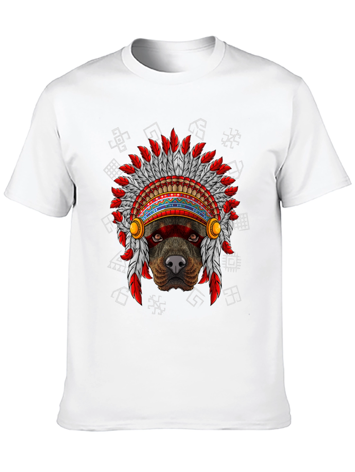 Black Dog in Headdress Graphic Tee - Novelty Dog Lover Shirt view 10