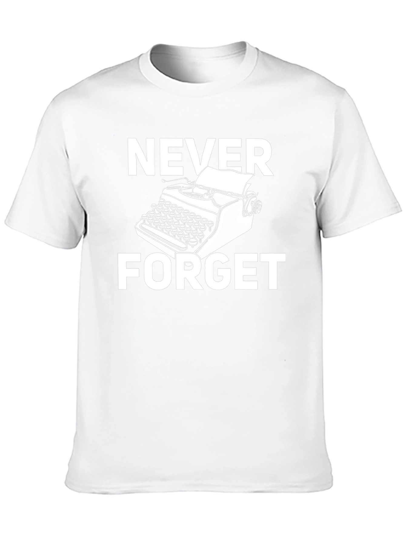 Black Never Forget Typewriter Graphic Tee - Retro Novelty Shirt view 10