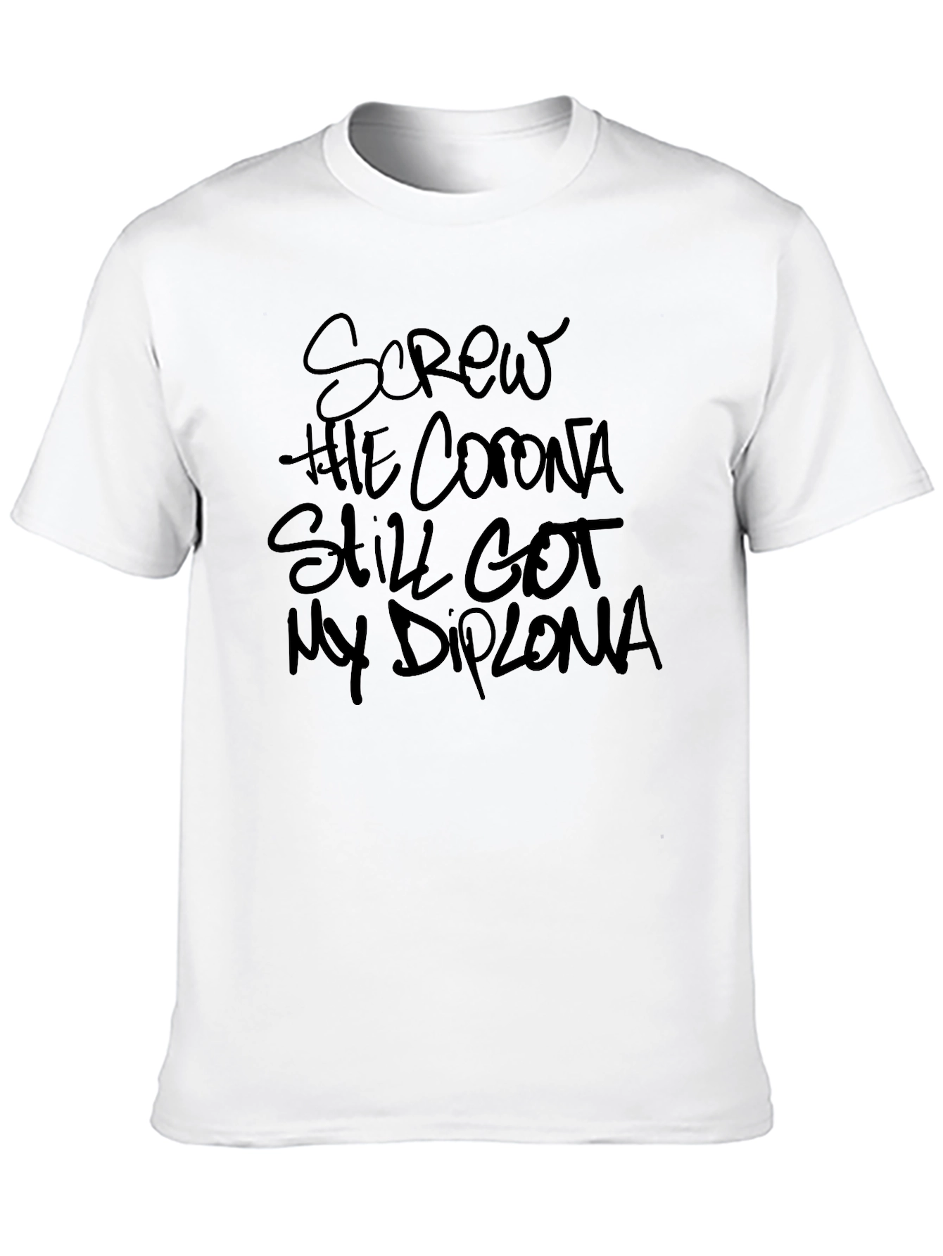 Black Screw the Corona Diploma T-Shirt view 10