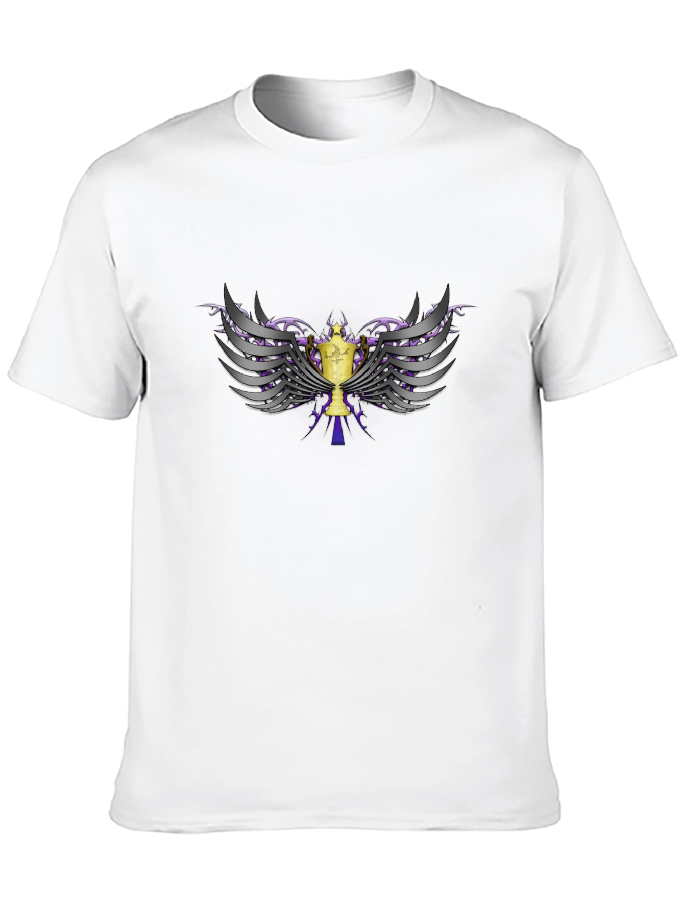 Winged Trophy Graphic Tee - Black Cotton Comfort - 10