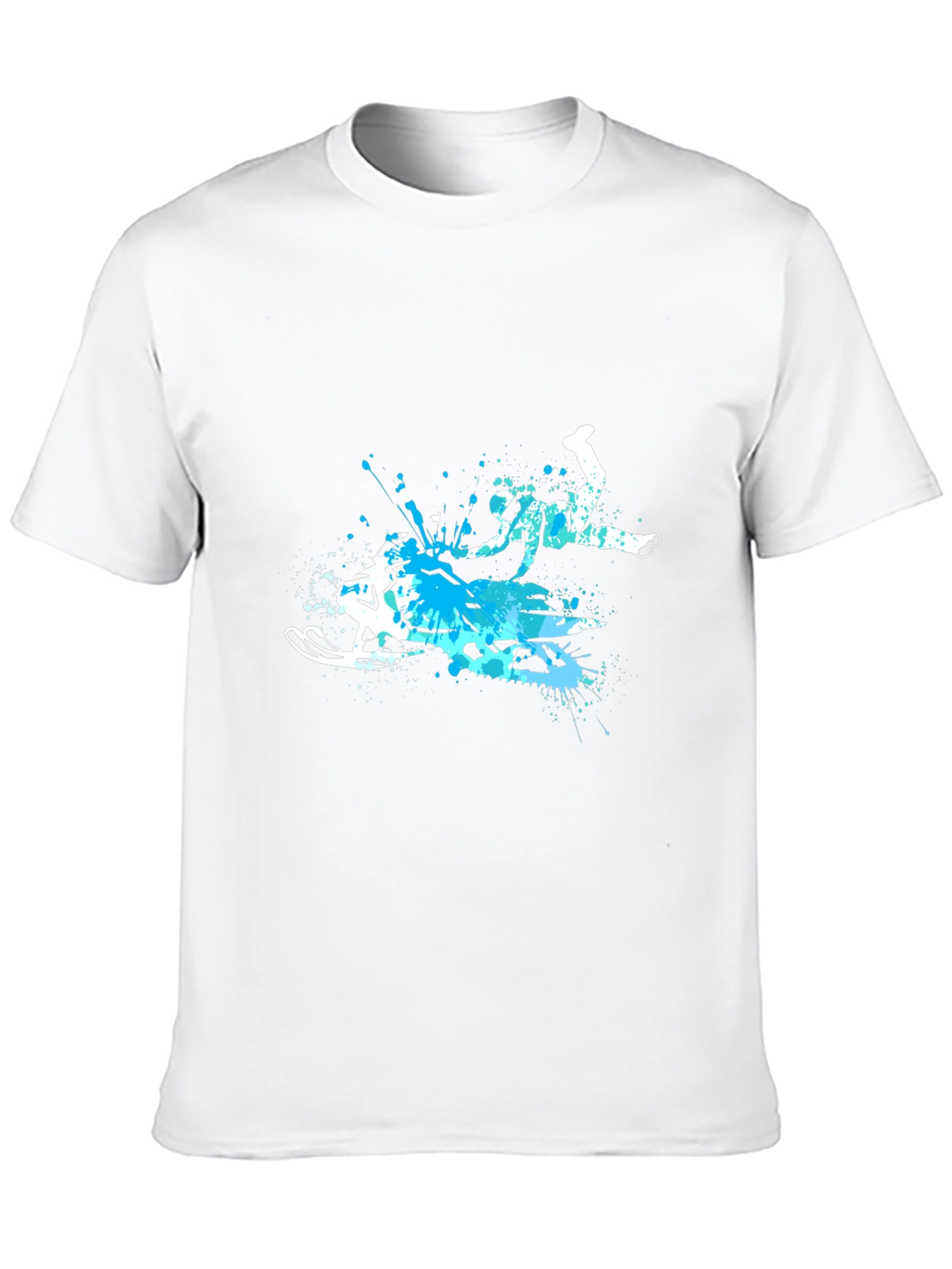 Black Snowmobile Splash Art Graphic Tee - Cool Sport T-Shirt view 10