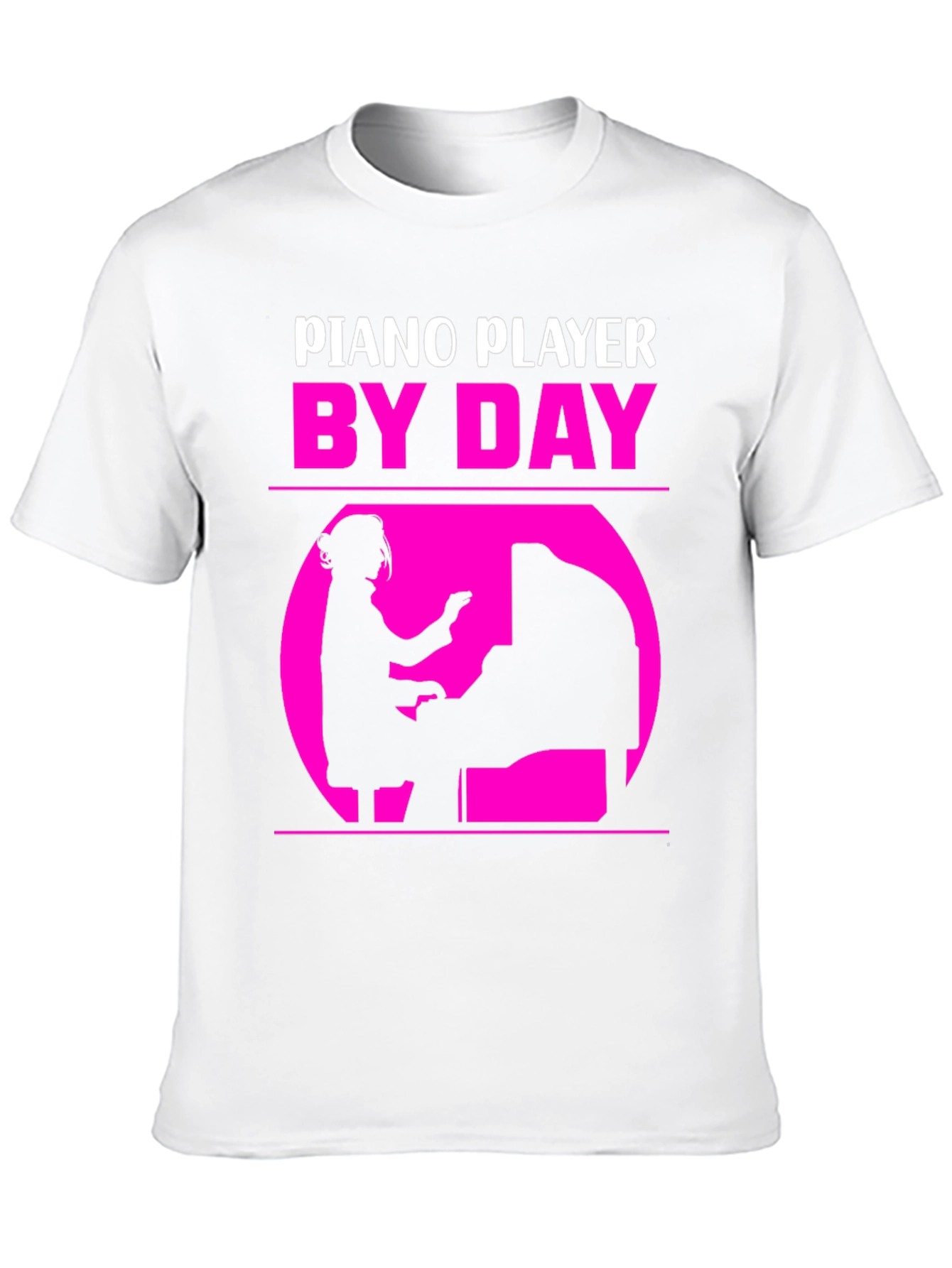 Black Piano Player By Day T-Shirt - Musician Gift view 10