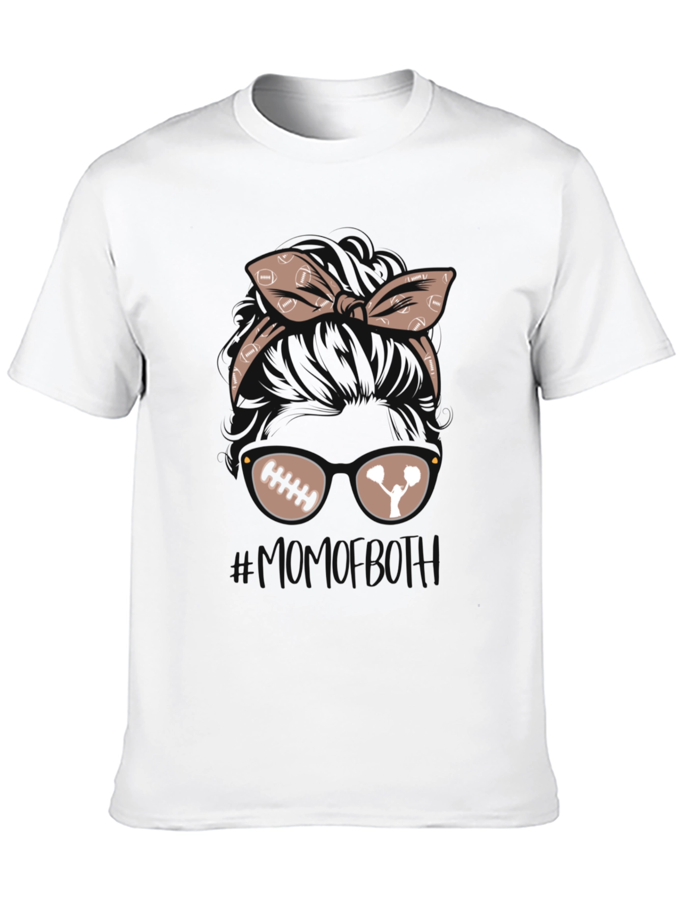 Black Football & Cheer Mom Graphic Tee view 10