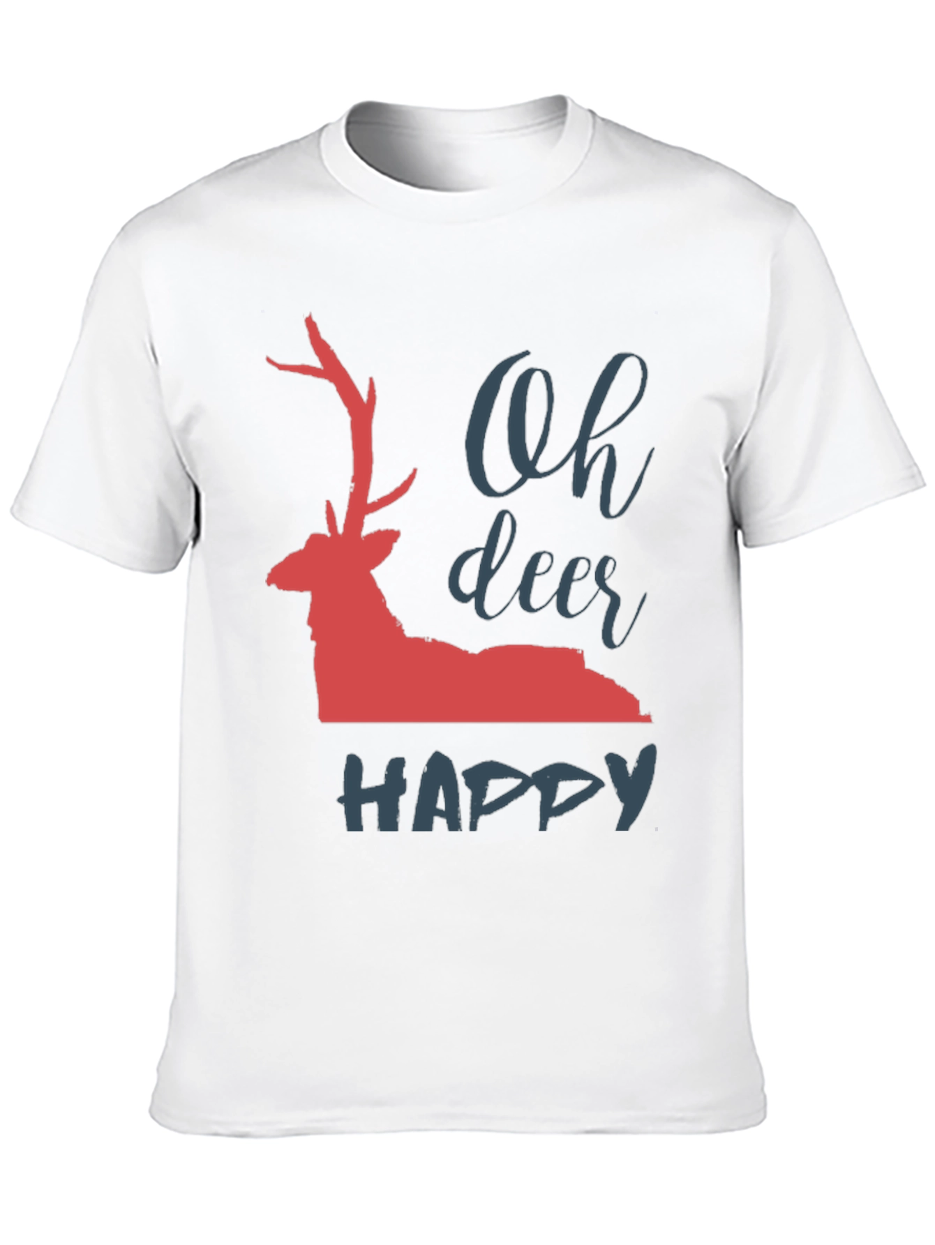 Black Oh Deer Happy T-Shirt view 10