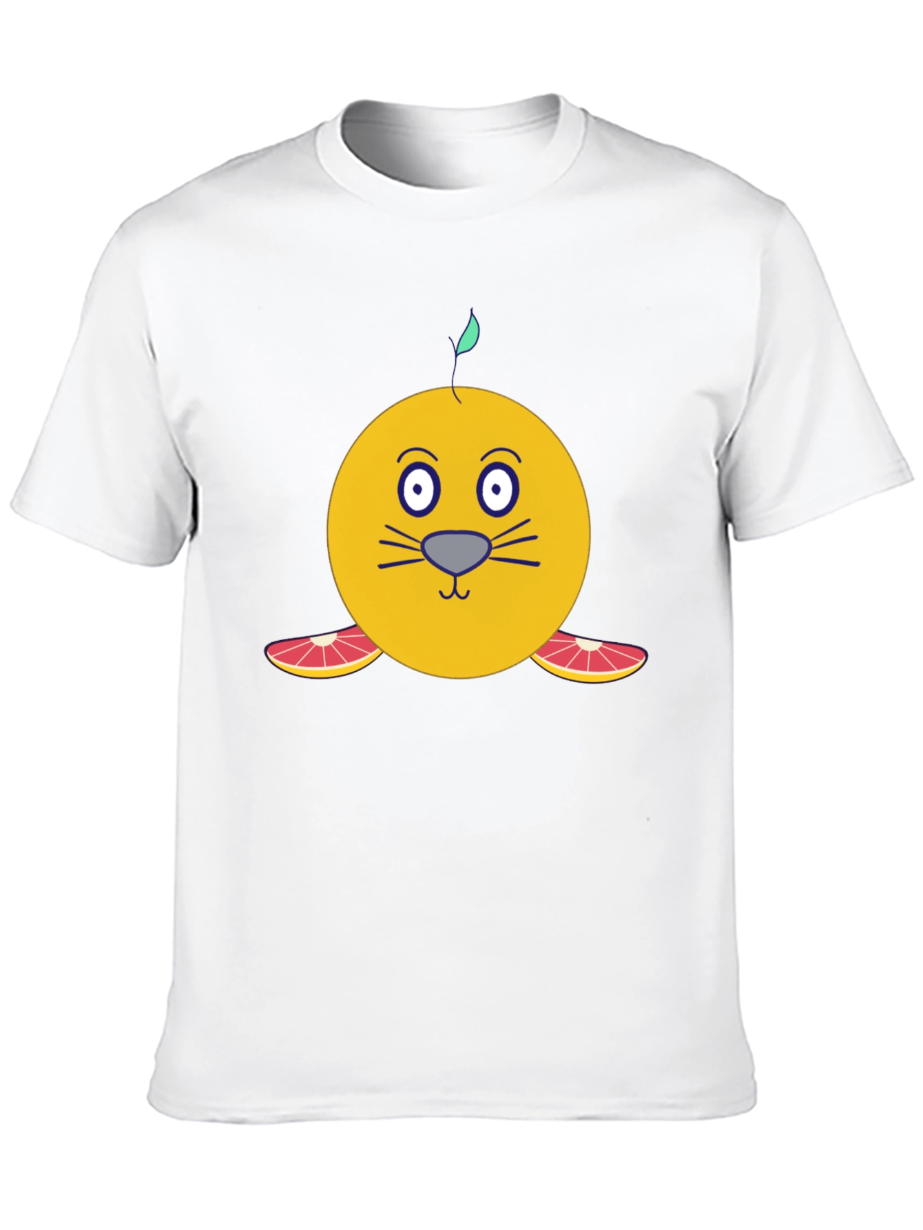 Black Citrus Seal Graphic T-Shirt - Unique Cartoon Design view 10