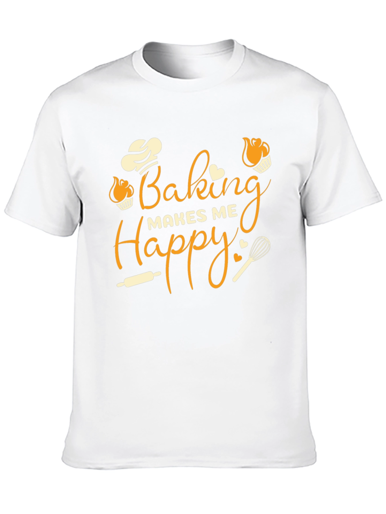 Black Baking Makes Me Happy Graphic T-Shirt view 10