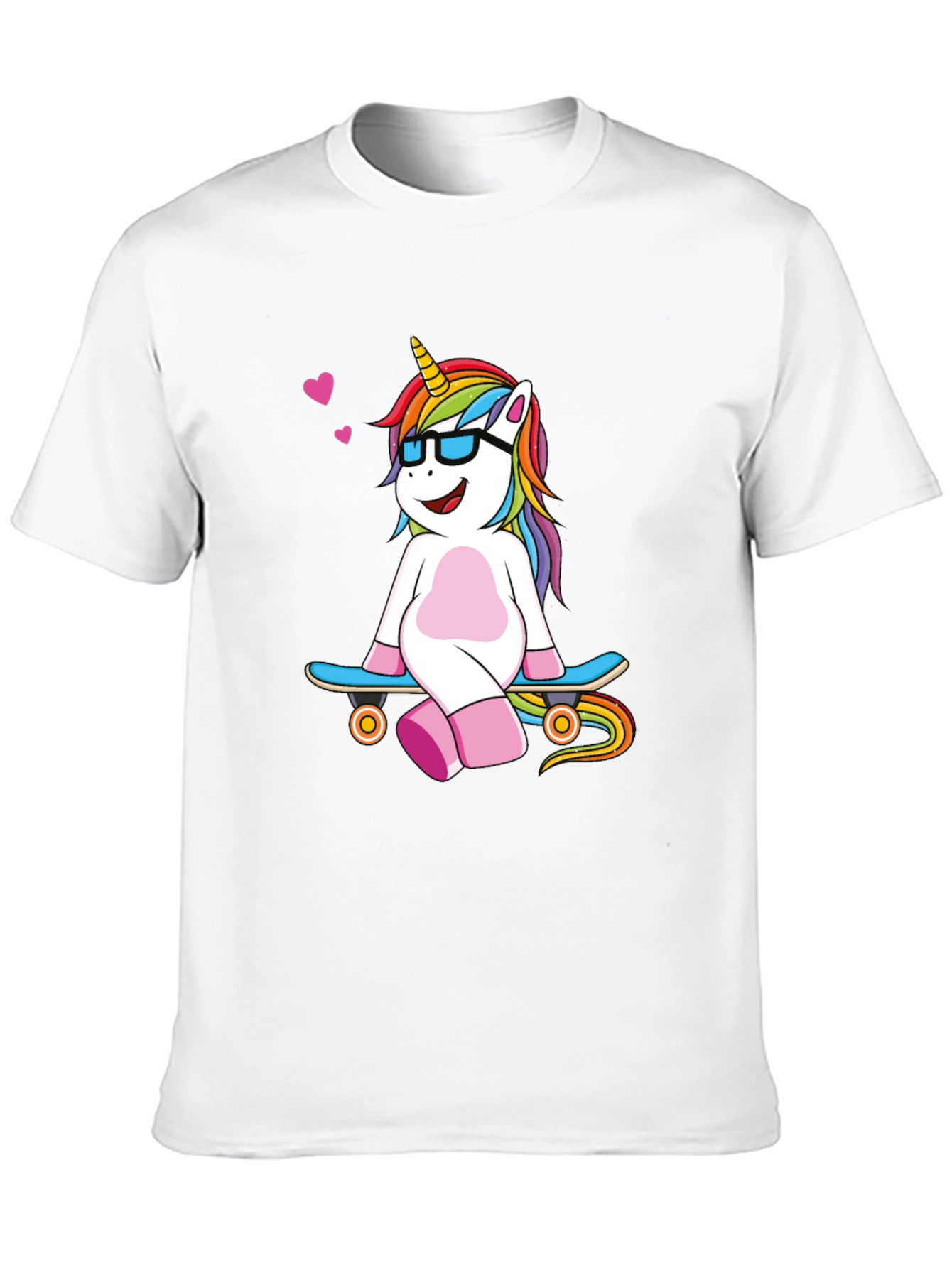 Black Unicorn Skateboard Black T-Shirt view 10