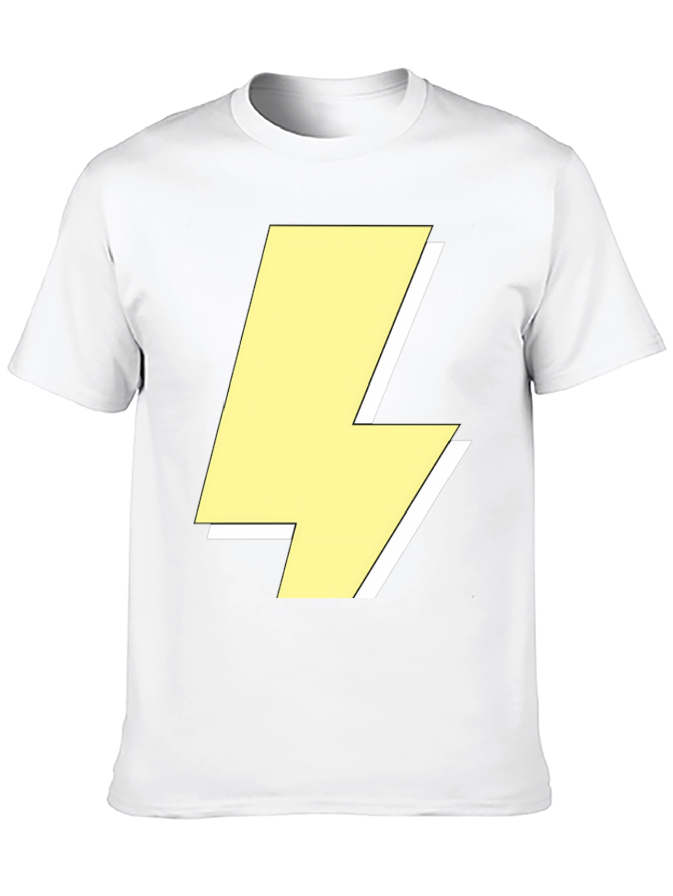 Black Lightning Bolt Graphic Tee - Black Crew Neck Shirt view 10