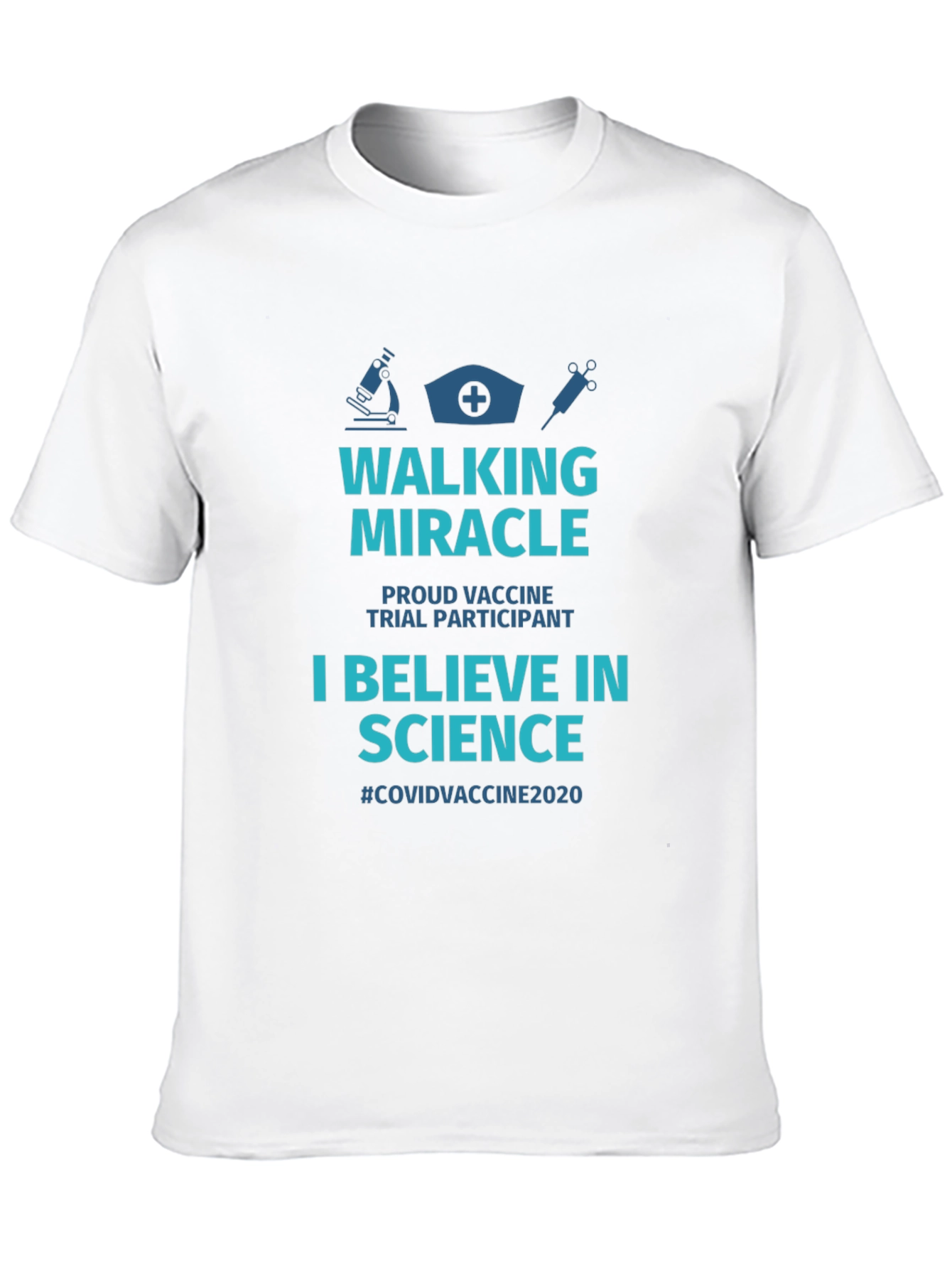 Black Walking Miracle Vaccine Trial T-Shirt view 10