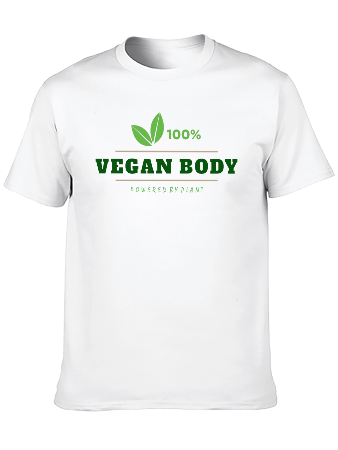 Black Vegan Body T-Shirt - Powered by Plants - Black view 10
