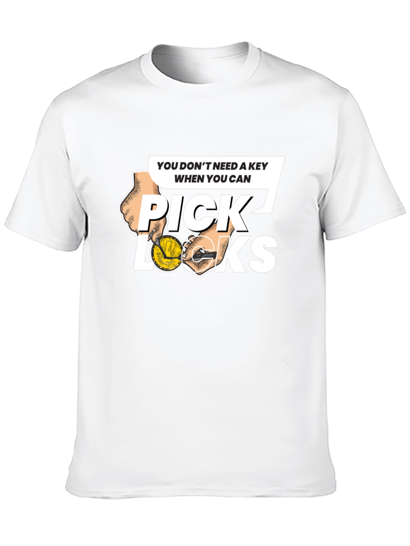 Black Pick Locks Graphic Tee - Locksmith Humor T-Shirt view 10