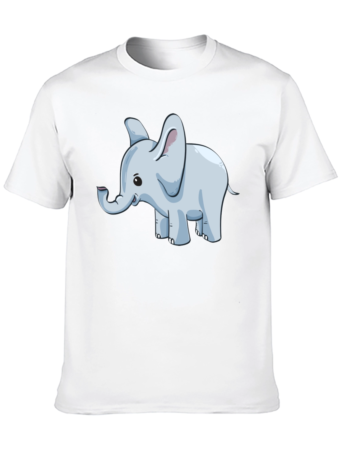 Black Cute Elephant Graphic Tee - Black Cotton Blend view 10