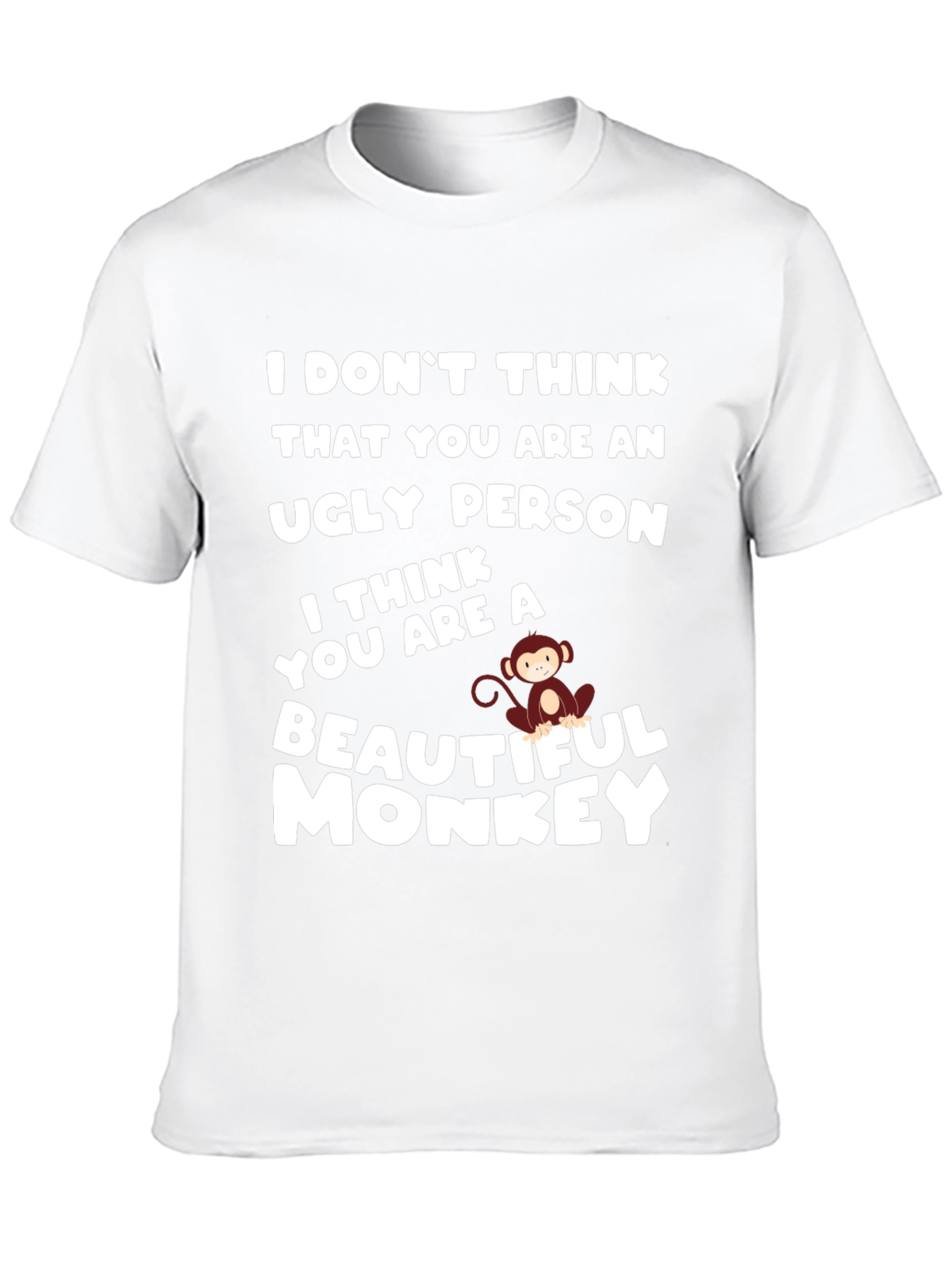 Black Funny Monkey T-Shirt - Beautiful Monkey Design view 10