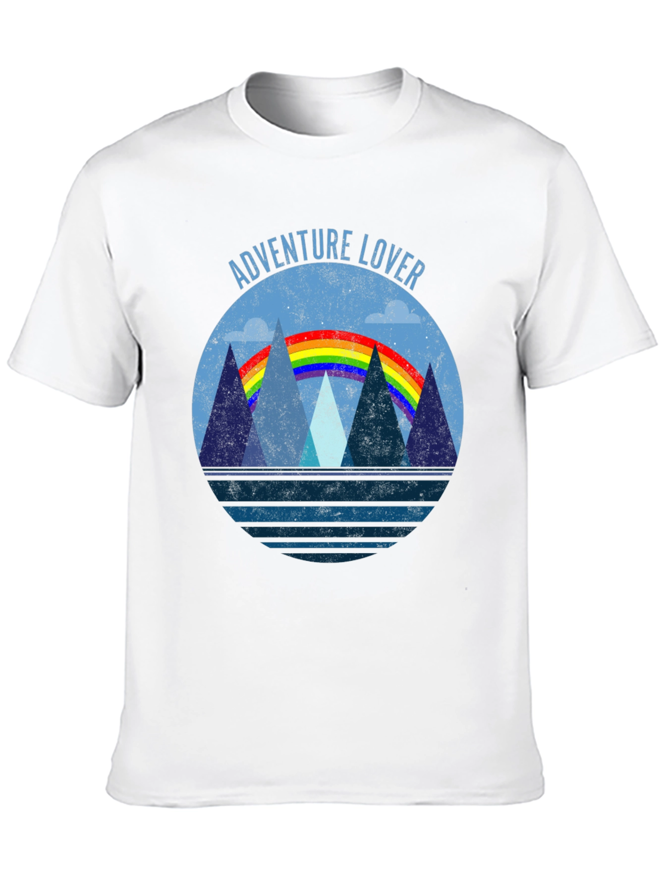 Black Adventure Lover Graphic Tee | Mountain Rainbow Design view 10