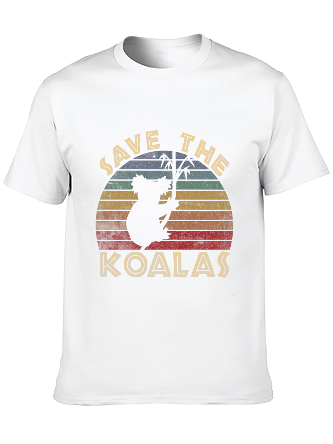 Black Save the Koalas Retro Style Graphic T-Shirt view 10