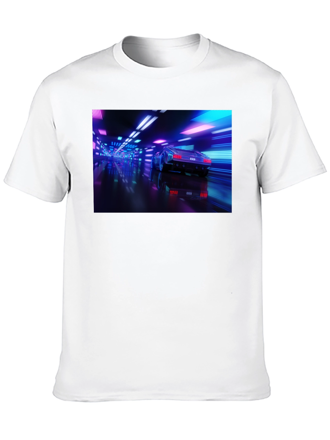 Black Neon Car T-Shirt - Futuristic Style view 10