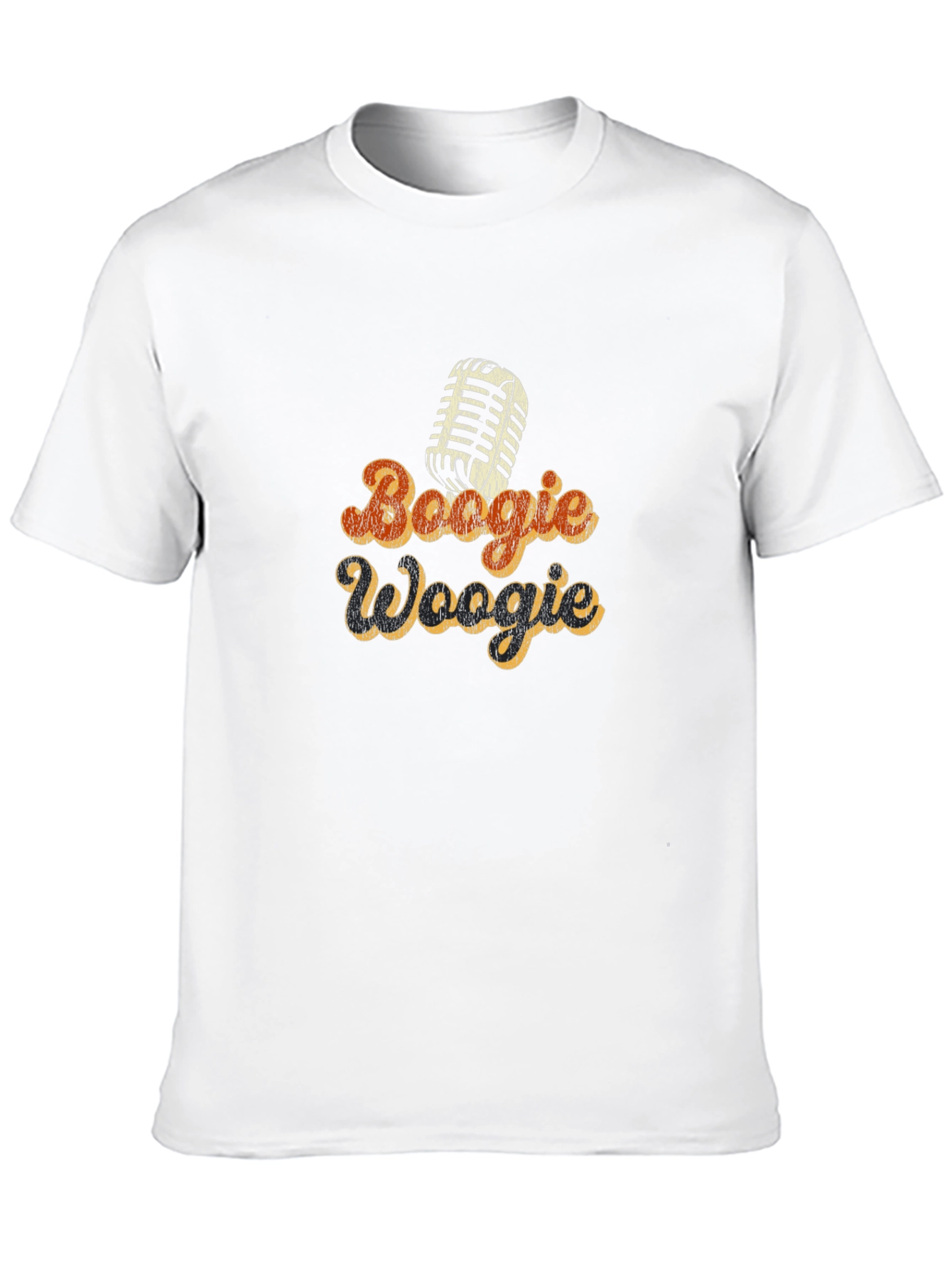 Black Retro Boogie Woogie Microphone Graphic T-Shirt view 10