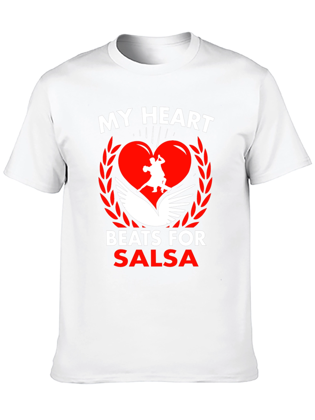 Black Salsa Dance Heartbeat T-Shirt view 10