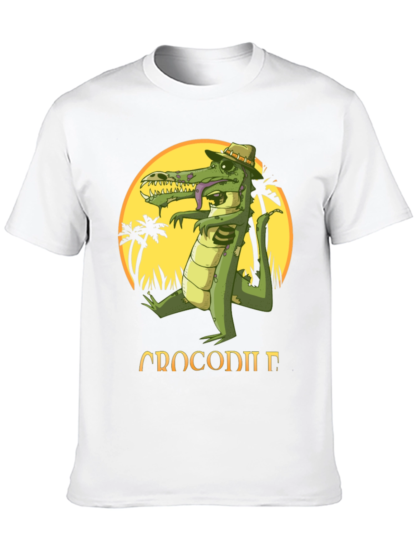 Black Cool Crocodile Cartoon Graphic T-Shirt view 10