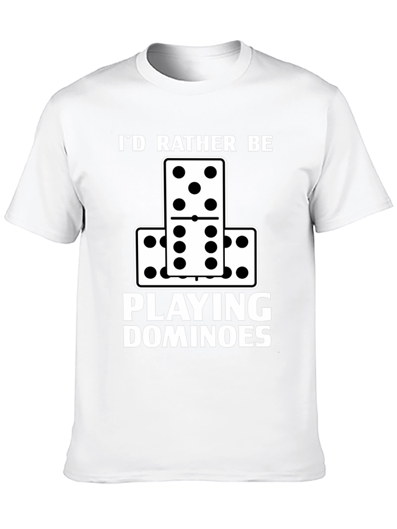 Black I'd Rather Be Playing Dominoes T-Shirt view 10