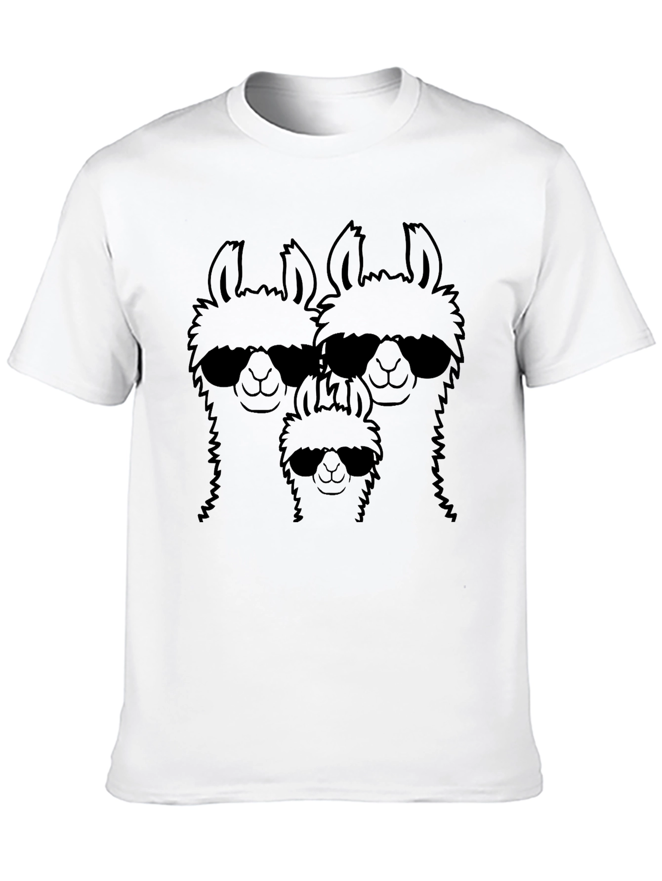 Black Llama Family Sunglasses Graphic Tee - Black T-Shirt view 10