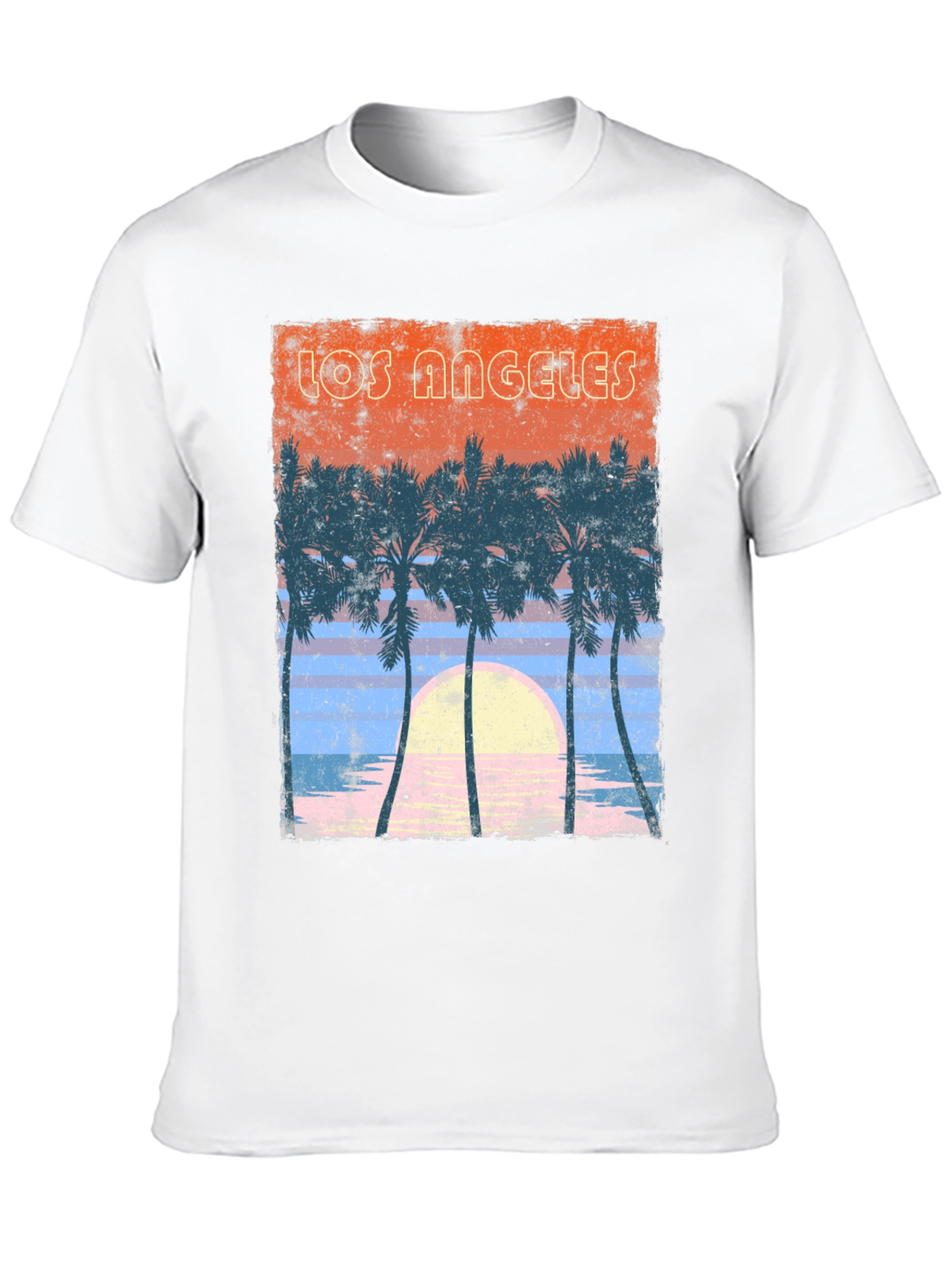 Black Los Angeles Sunset Palm Tree Graphic T-Shirt view 10