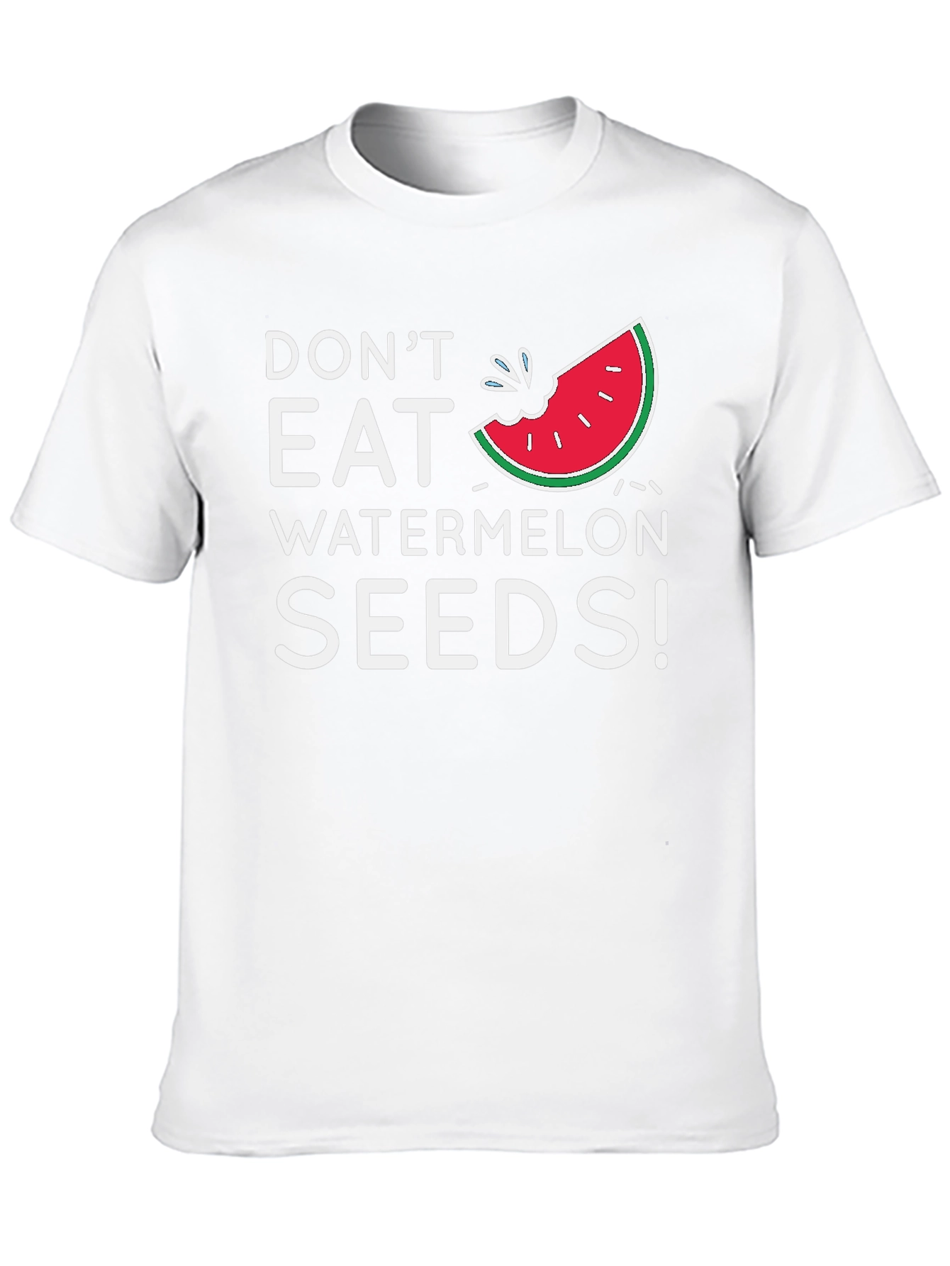 Black Funny "Don't Eat Watermelon Seeds!" Graphic Tee view 10