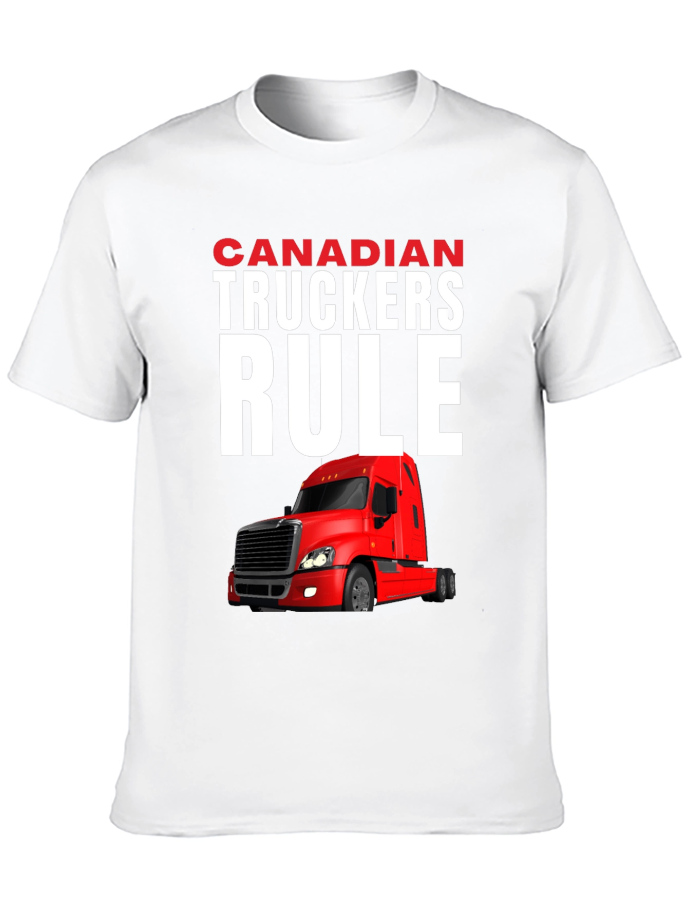 Black Canadian Truckers Rule Graphic T-Shirt view 10
