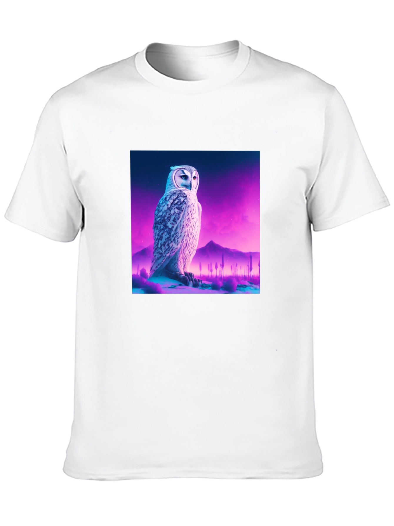 Black Owl Graphic Print Crew Neck Black T-Shirt view 10