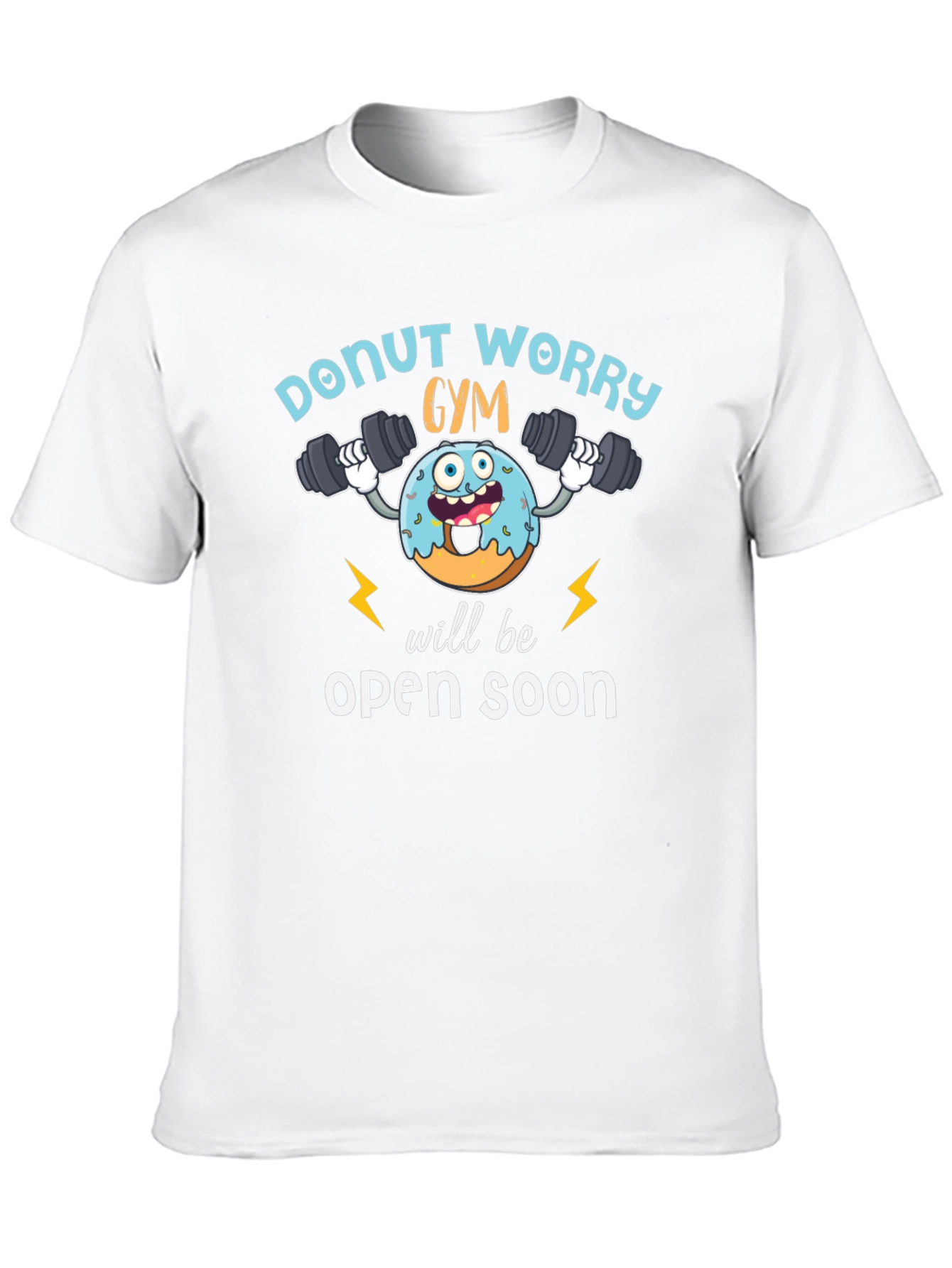 Black Donut Worry Gym Open Soon Black T-Shirt view 10