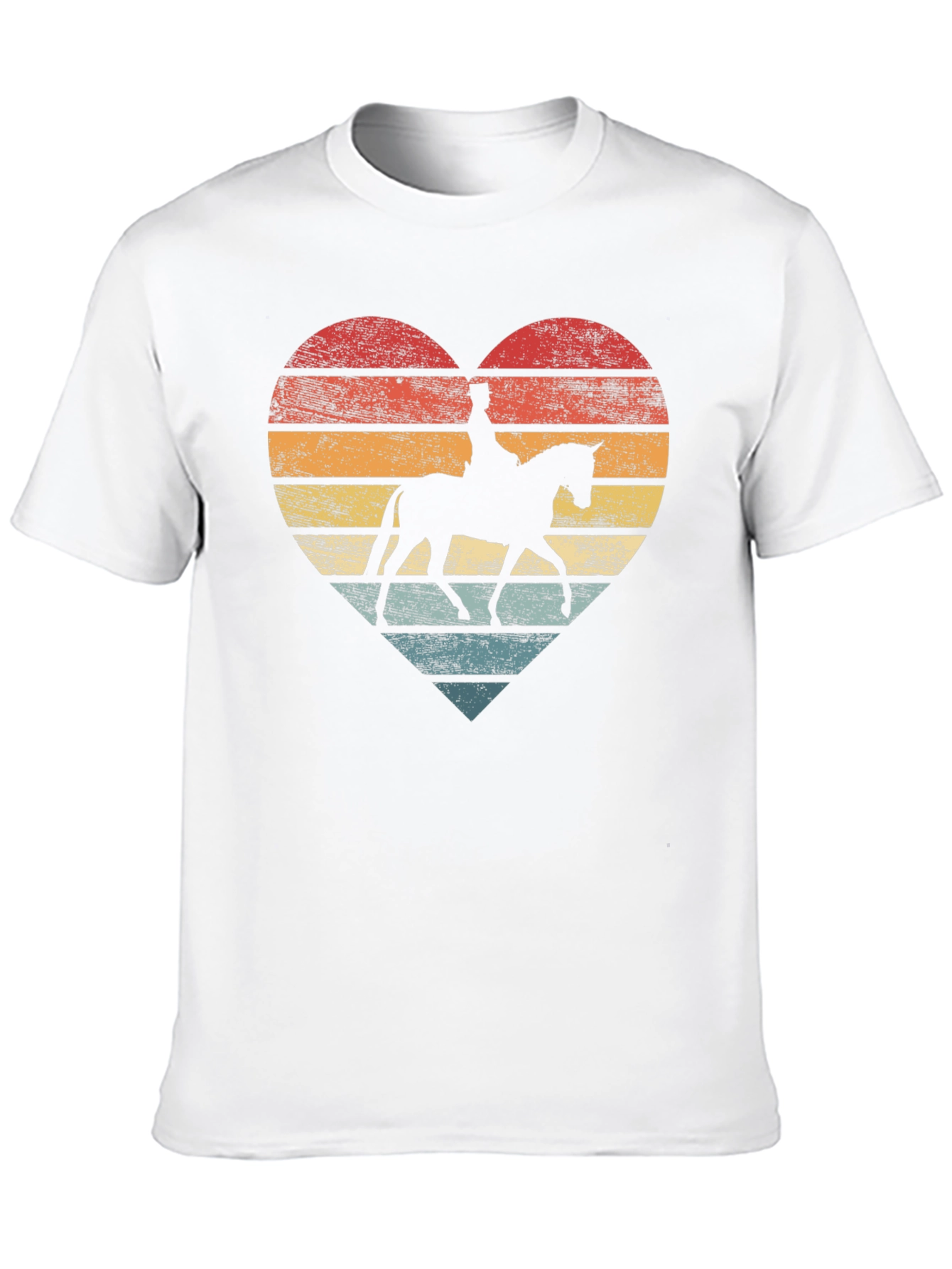 Vintage Horse Heart T-Shirt - Equestrian Lover Tee - 10