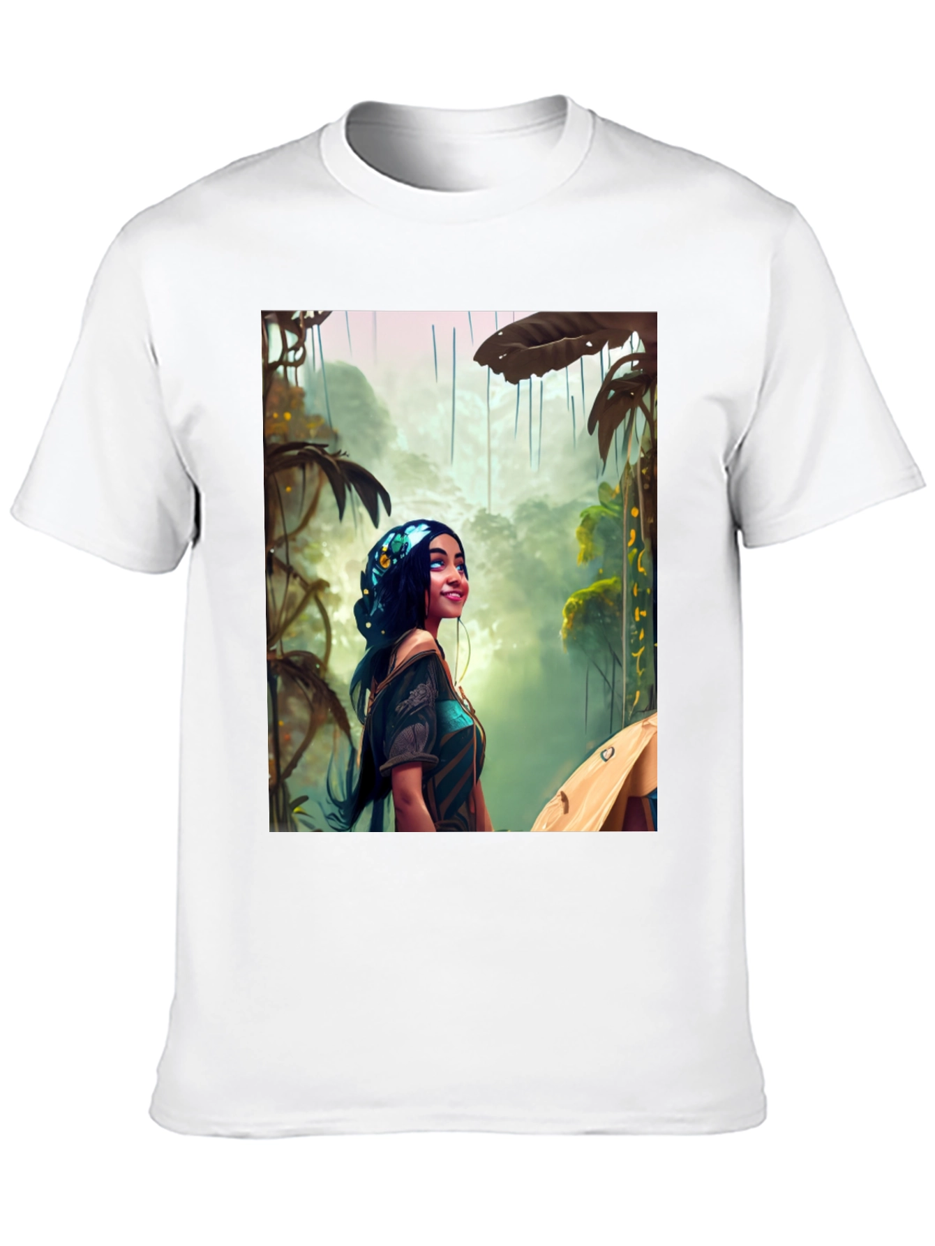 Black Jungle Girl Graphic Tee view 10