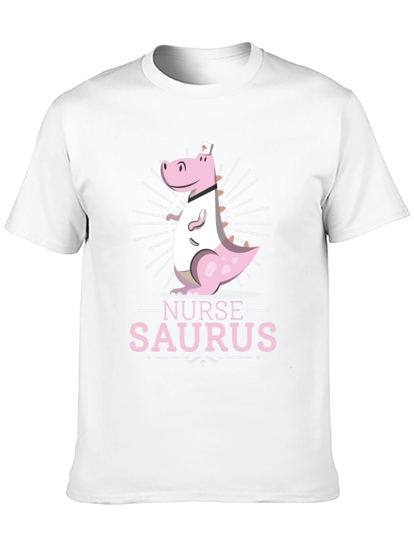 Black Nurse-Saurus T-Shirt - Dinosaur Nurse Apparel view 10