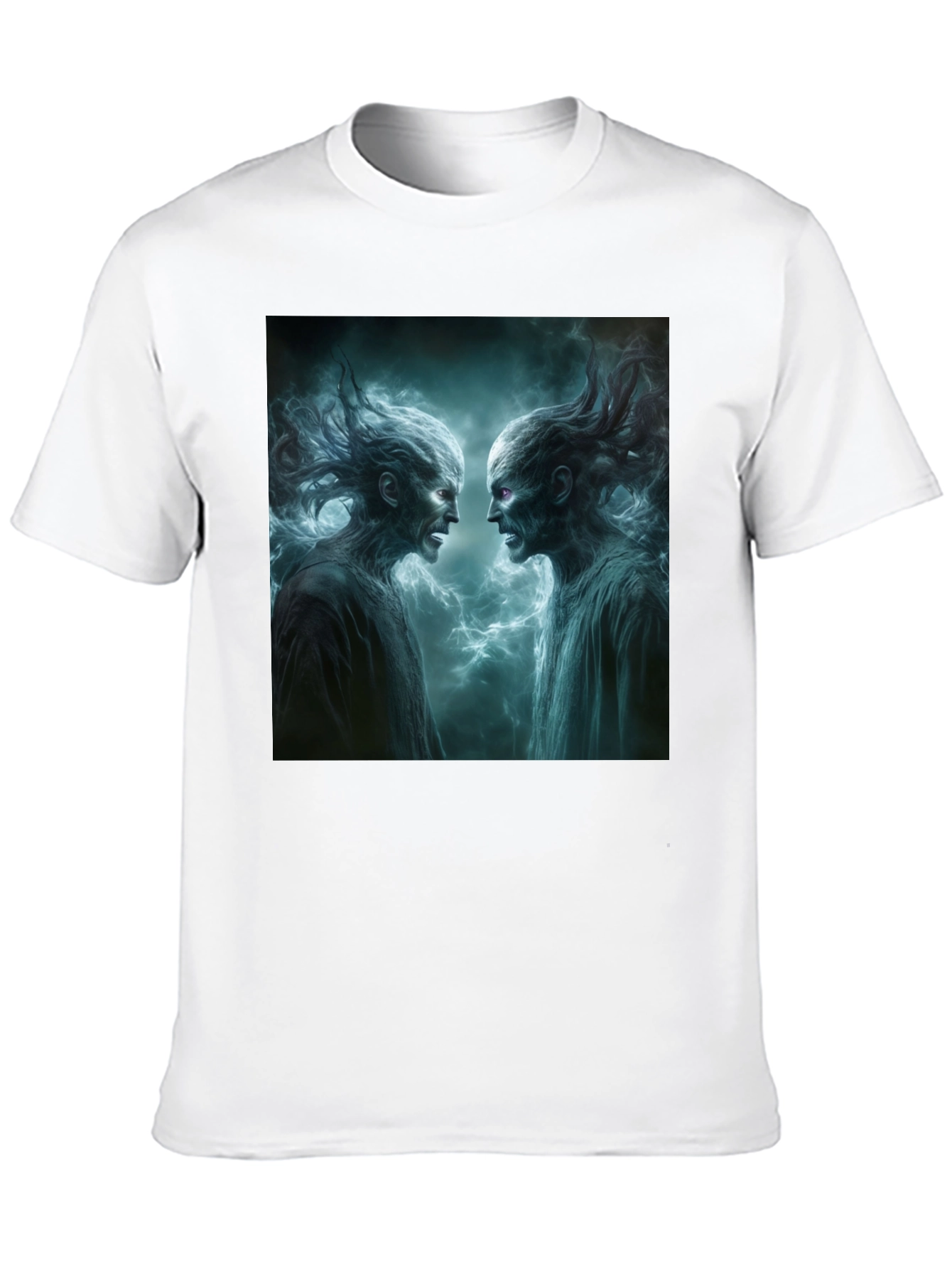 Black Black T-Shirt with Ghostly Spirits Graphic view 10