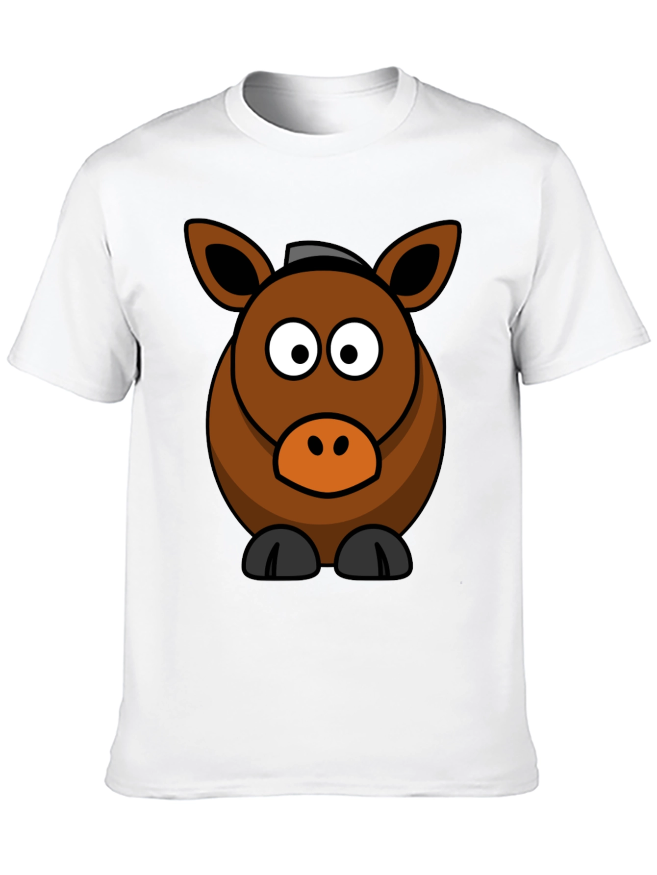 Black Cartoon Horse Graphic Tee view 10