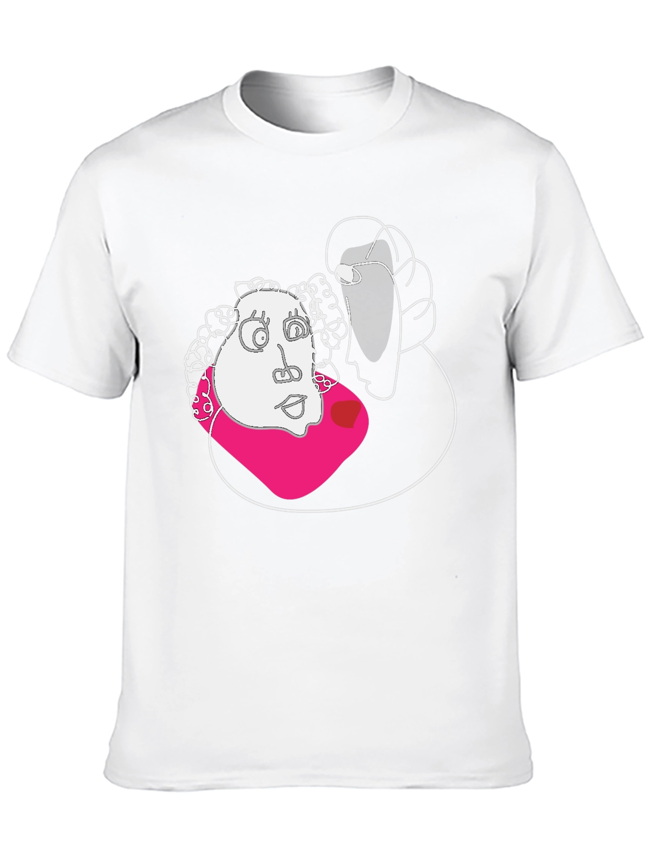 Black Abstract Face Graphic Black T-Shirt view 10