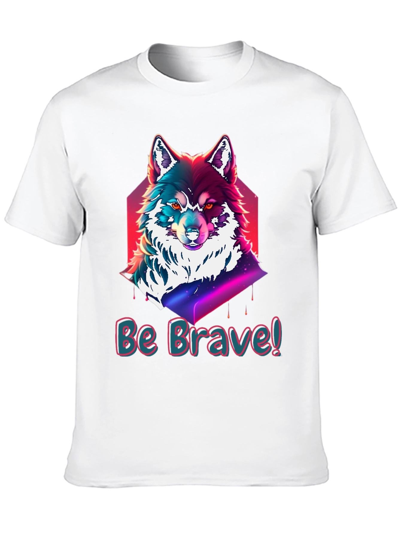Black Be Brave Wolf Graphic Tee - Soft Cotton Comfort view 10