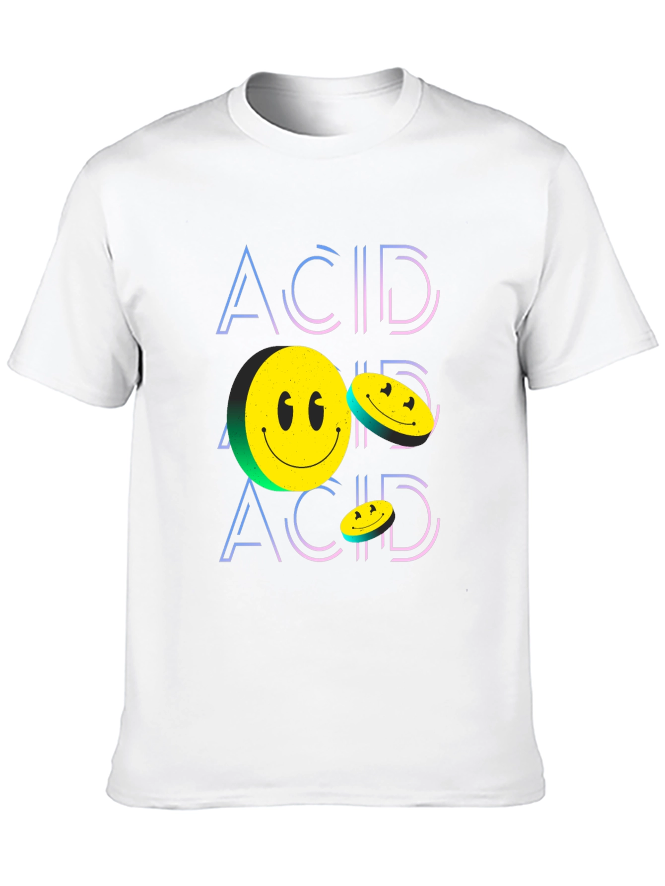 Black Acid Smiley Face Black Graphic Tee view 10