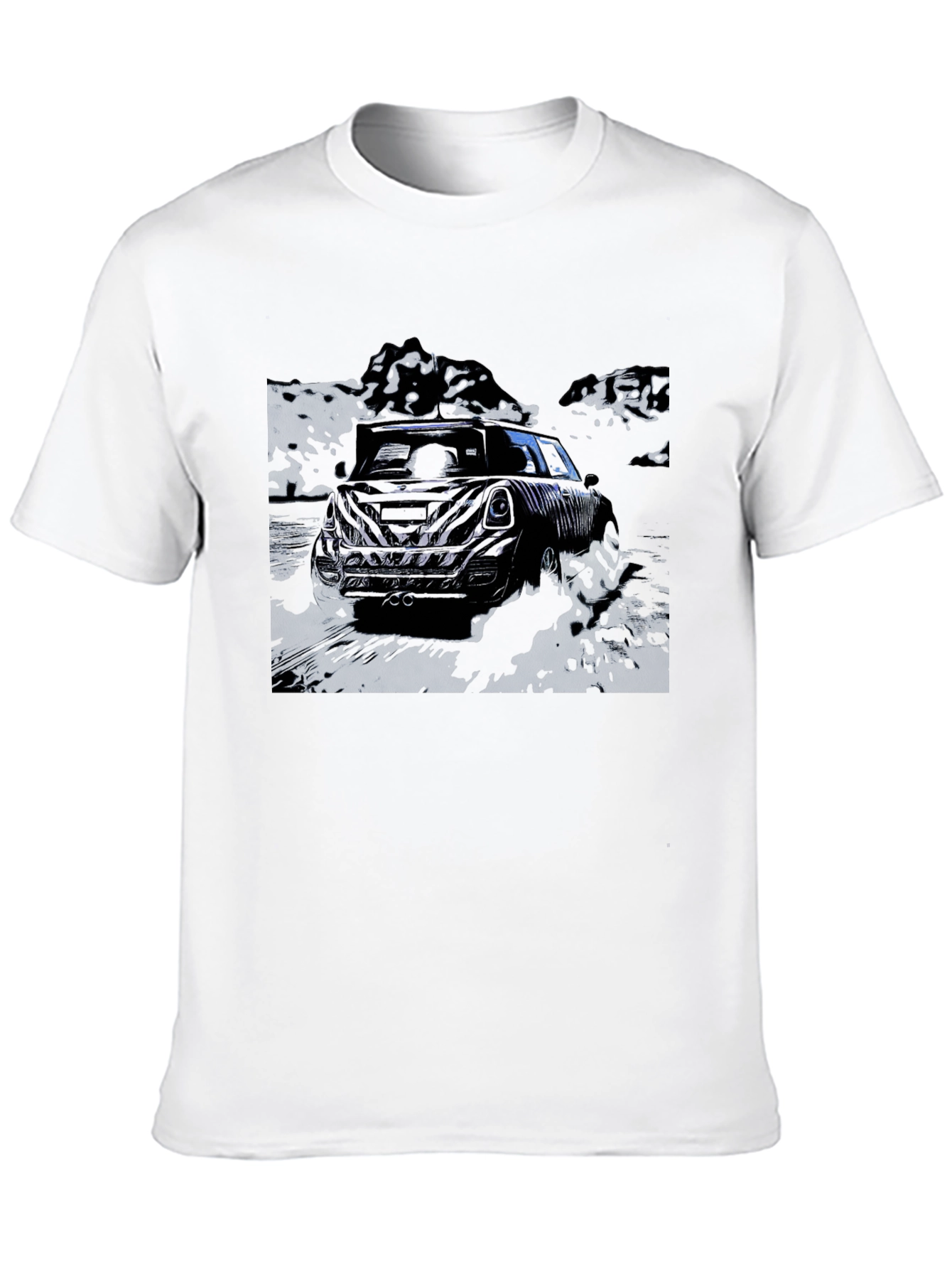 Black Cool Black Car Graphic Tee view 10