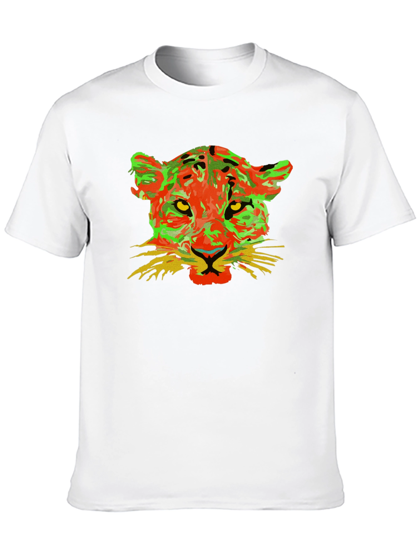 Black Colorful Leopard Graphic Black T-Shirt view 10