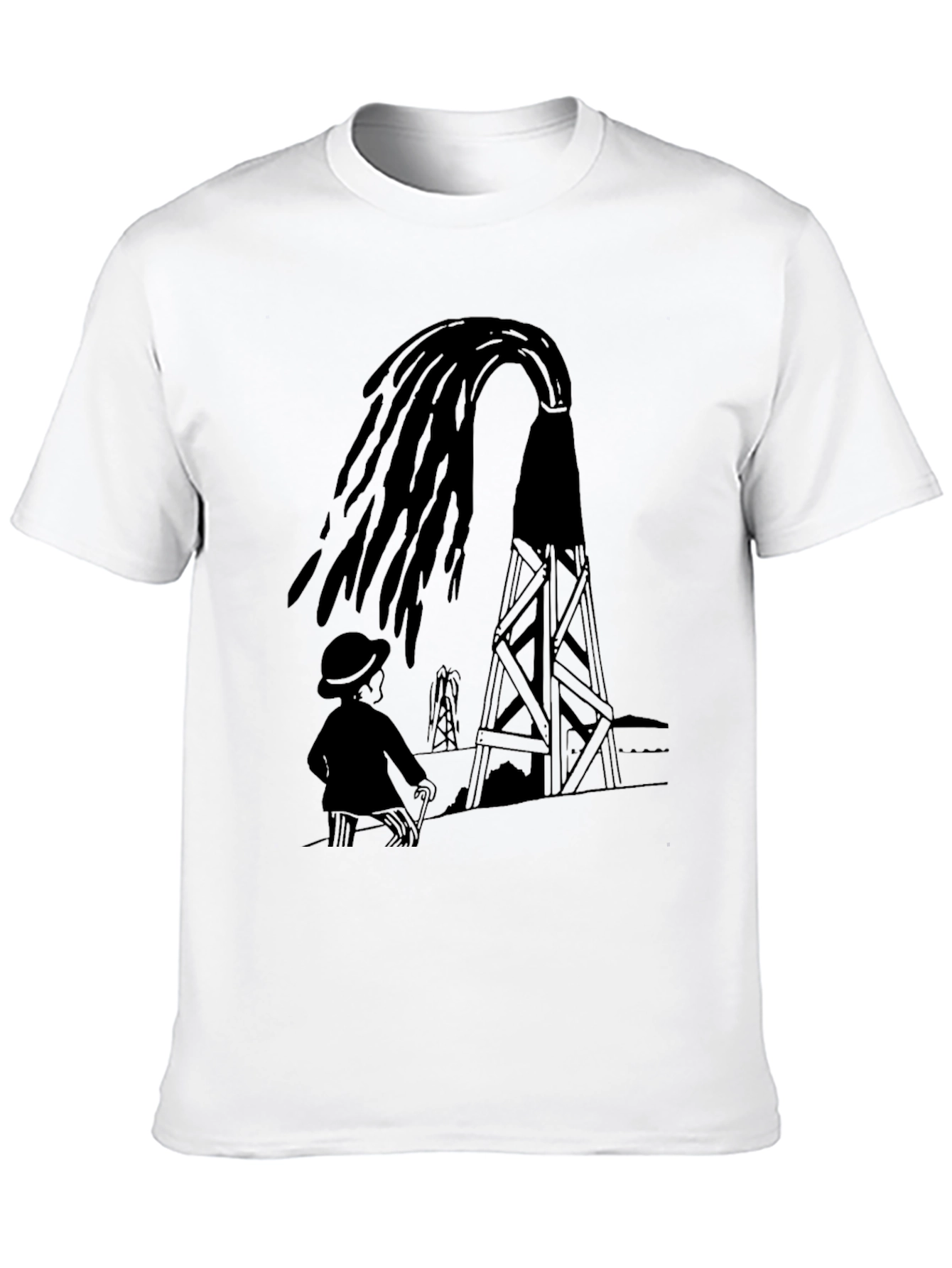 Black Oil Derrick Graphic Tee - Black view 10