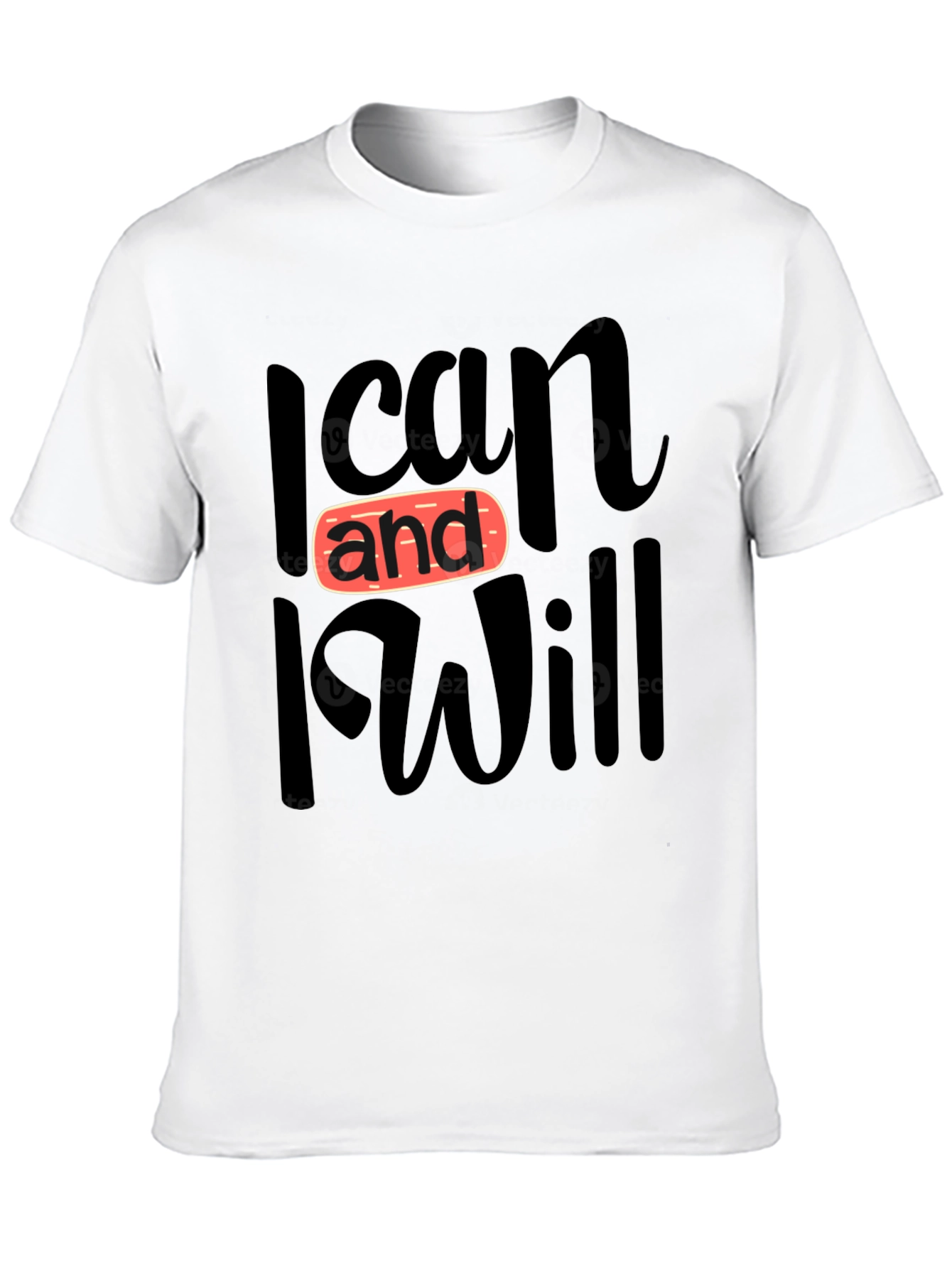 Black I Can and I Will T-Shirt - Black, Graphic Tee view 10