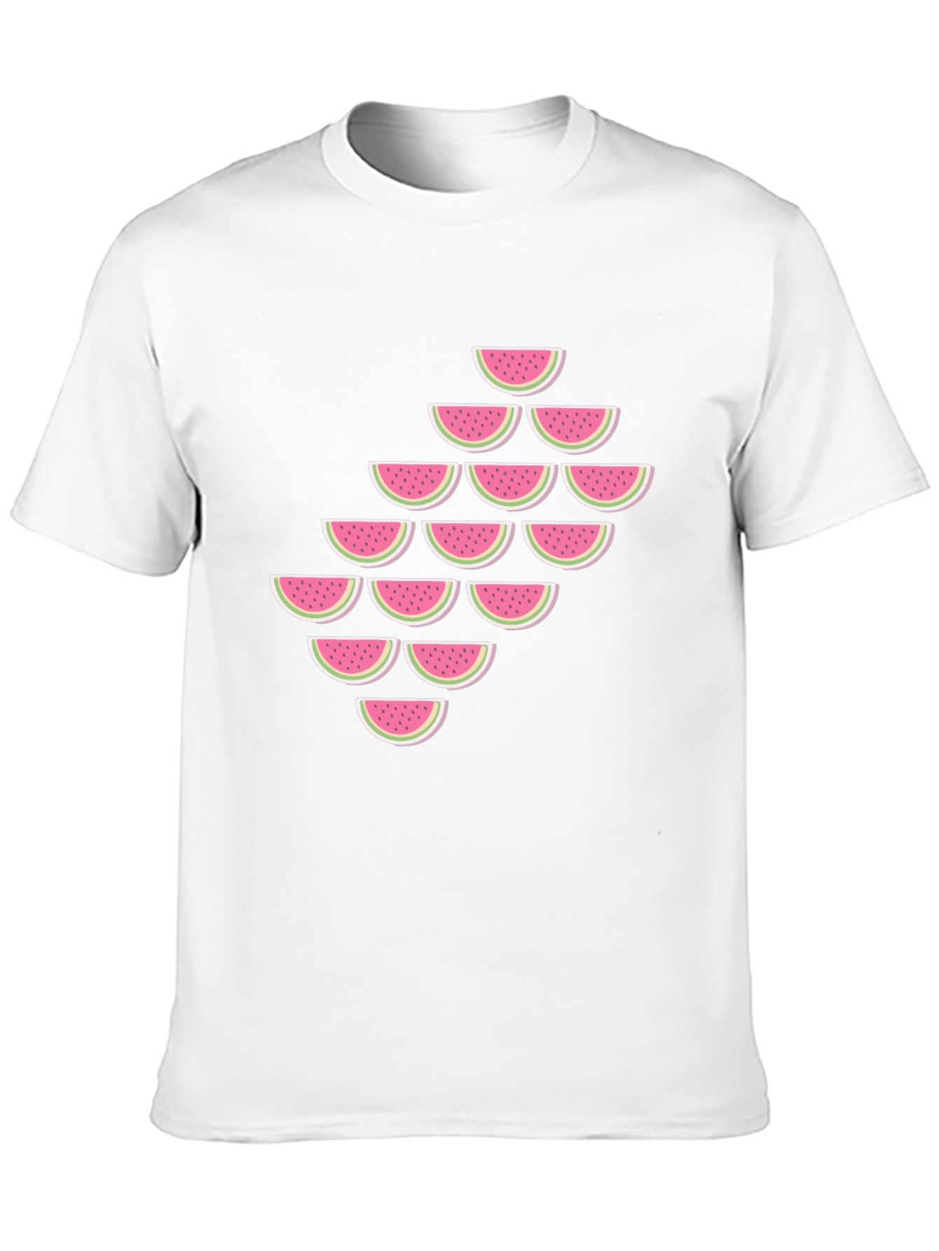 Black Watermelon Slice Pattern T-Shirt view 10