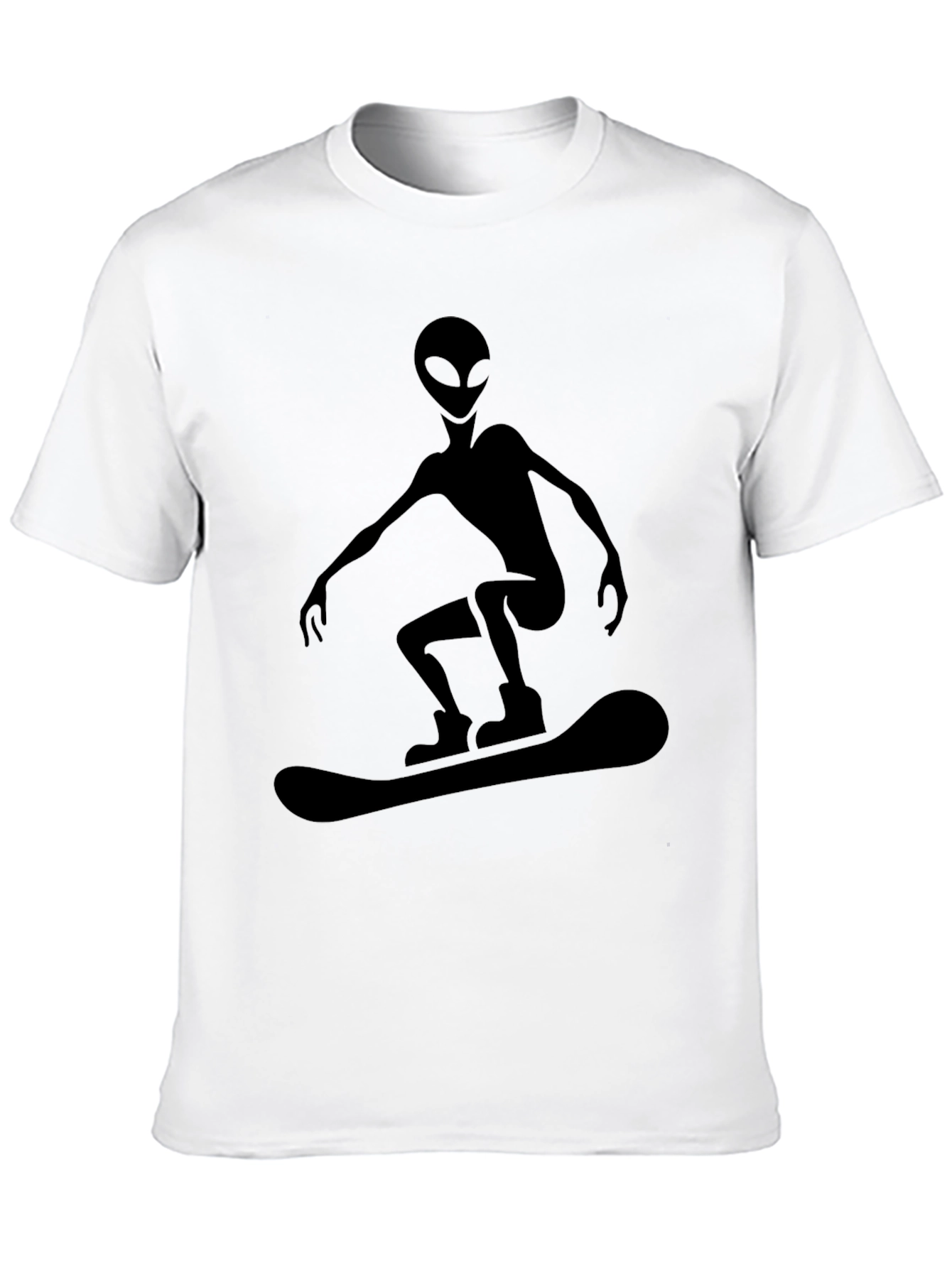 Black Alien Snowboarding Graphic Tee - Black Cotton Comfort view 10