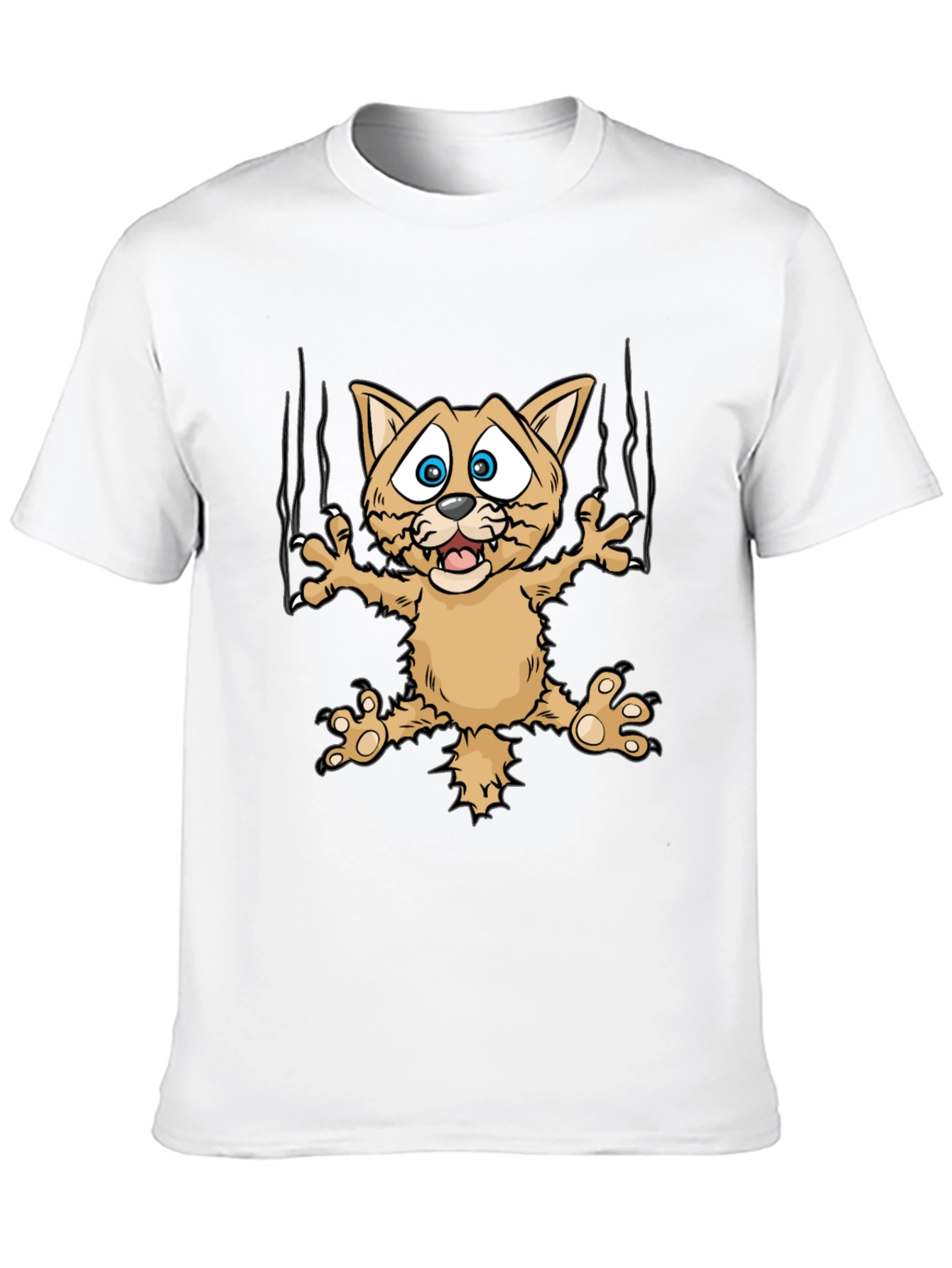 Black Funny Cat Scratch T-Shirt view 10