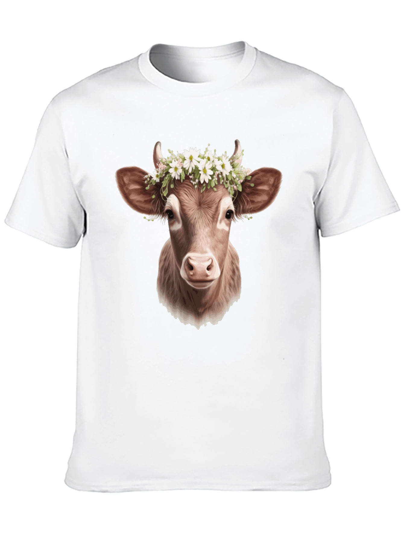 Black Cow with Flower Crown T-Shirt view 10