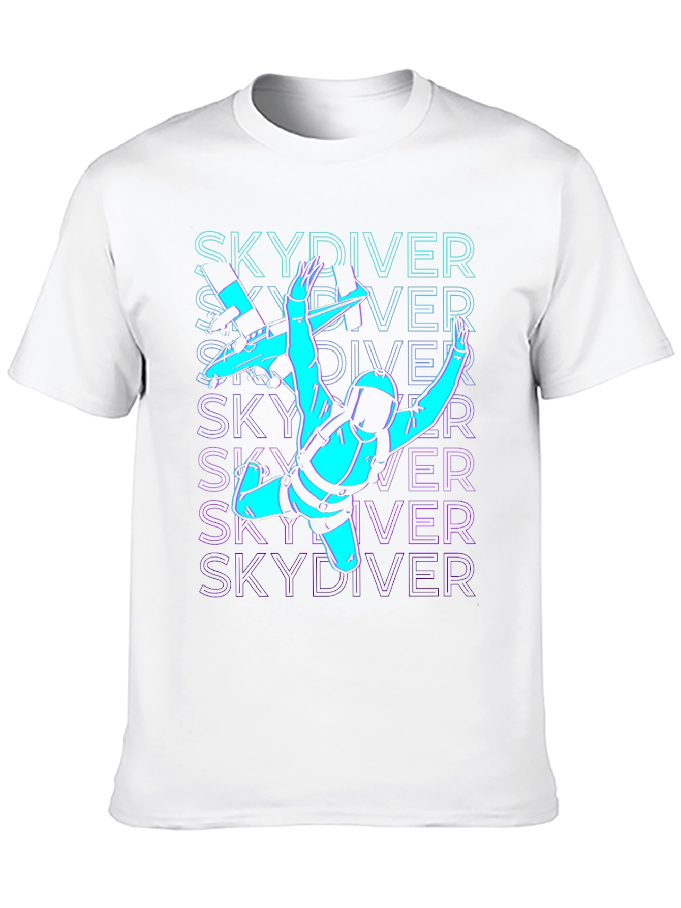 Black Skydiver Graphic Tee - Black Cotton T-Shirt view 10